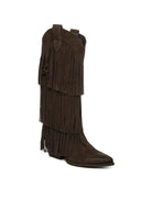 THE ICONA Stivale texano frangia camoscio moro TX85 CAM-T.MORO 