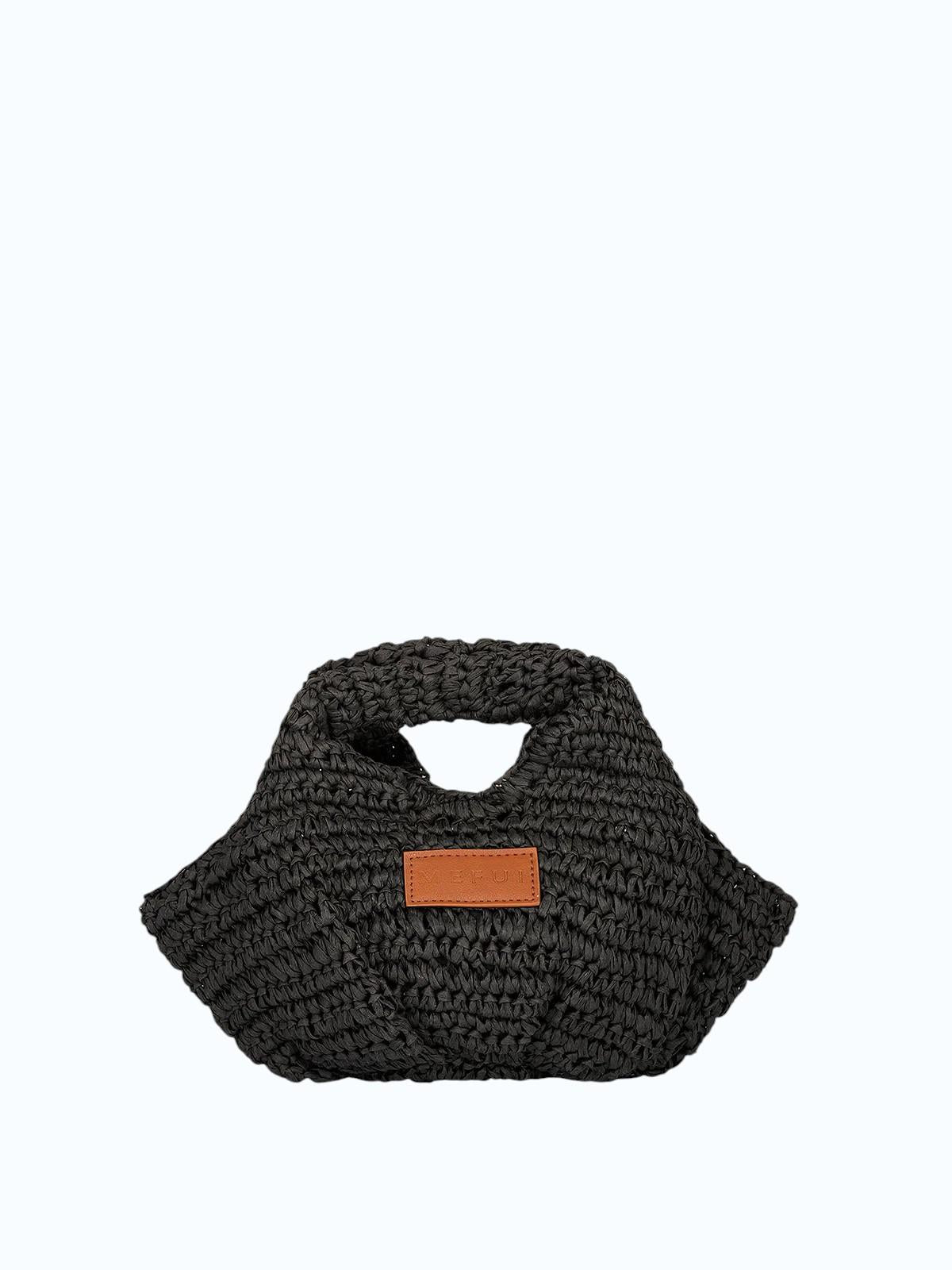 ME FUI Borsa a mano rafia nero SW0065BK RAFIA-BLACK 