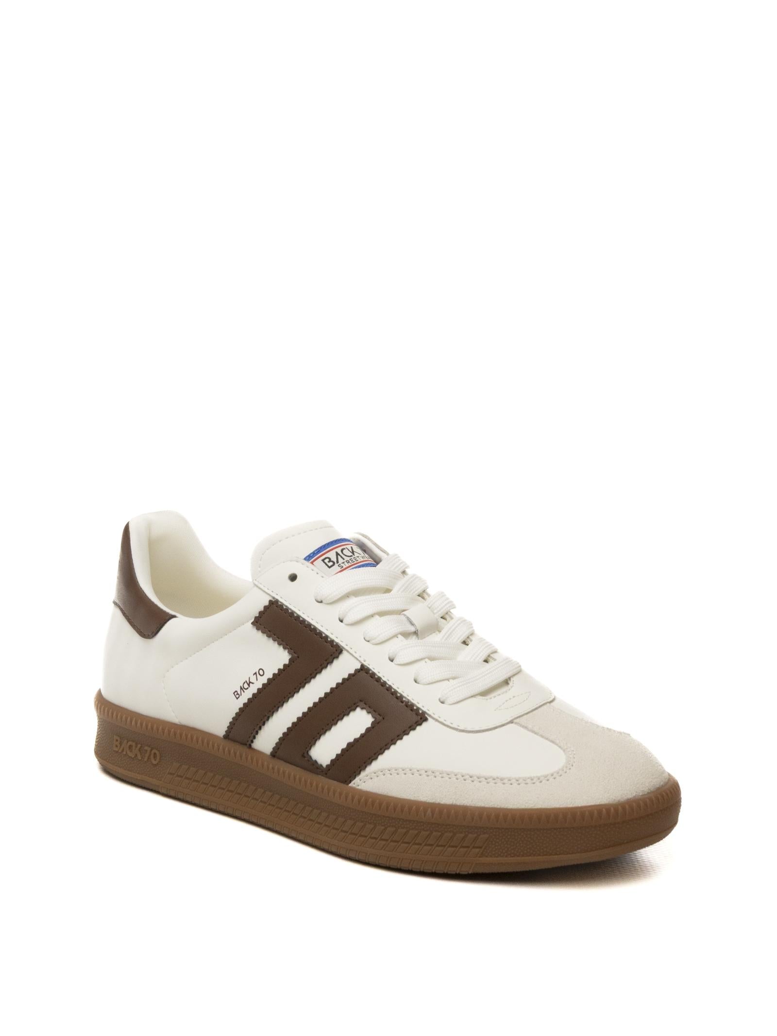 BACK 70 Sneaker double bianco/cuoio DOUBLE V26-04 CUOIO 