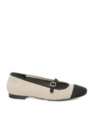MISS ELASTIC Ballerina tessuto crema/nero 76541 CALPE-77 