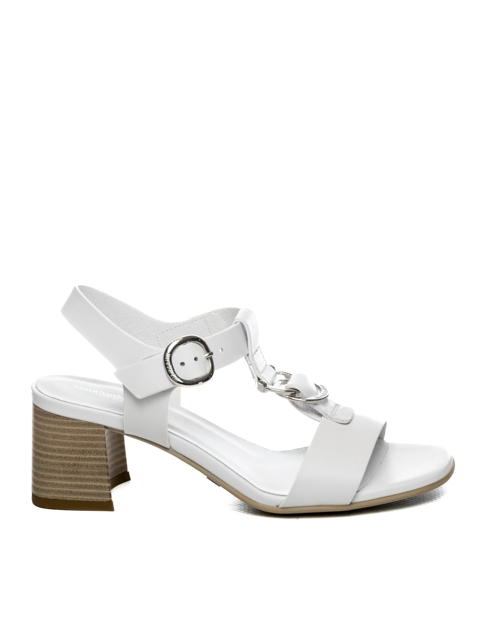 NERO GIARDINI Sandalo pelle bianco E615870 LOIRA-BIANCO 