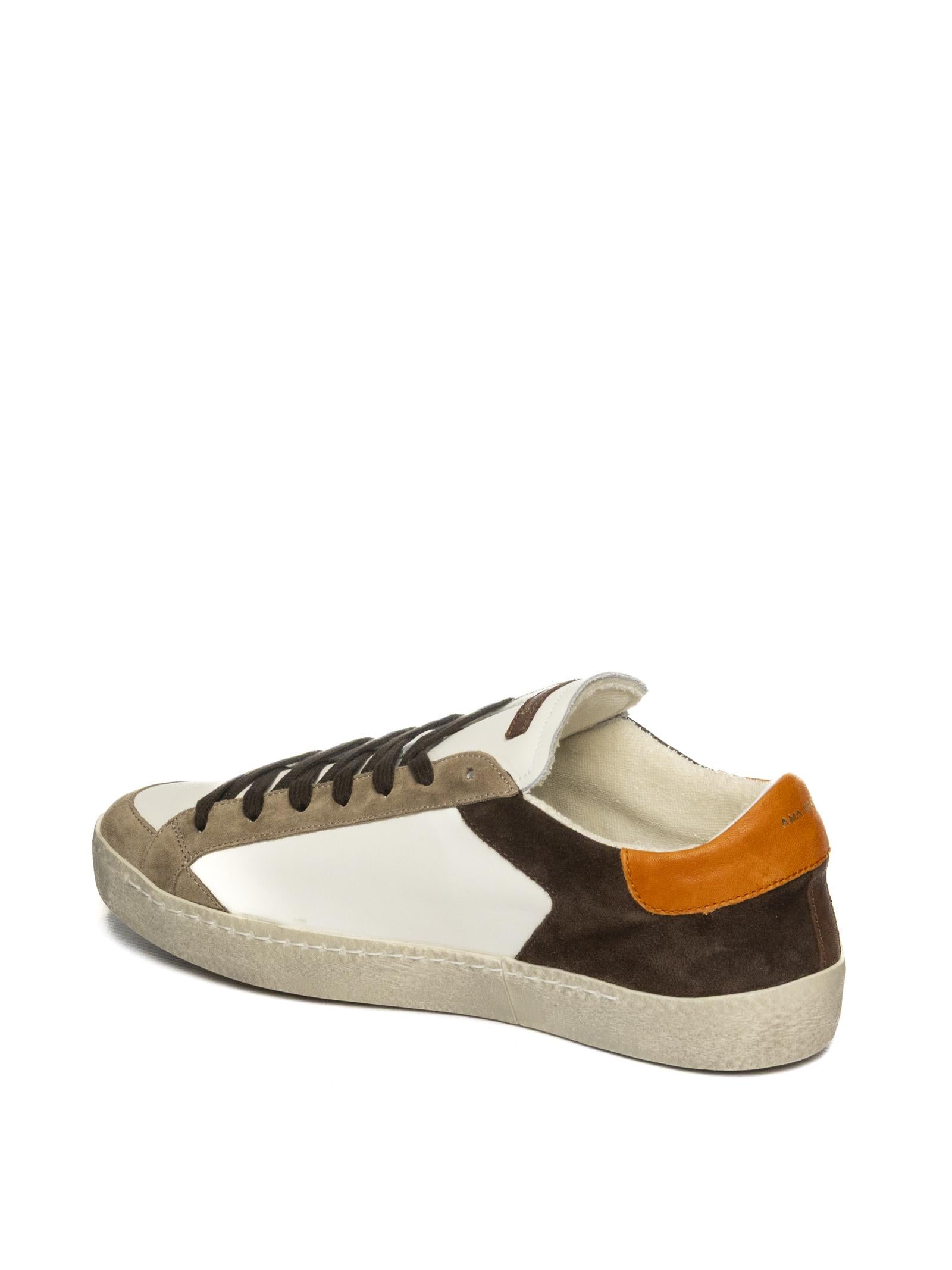 AMA BRAND DELUXE Sneaker timeless bianco/arancio TIME U 4437-BIA/ARANCIO 