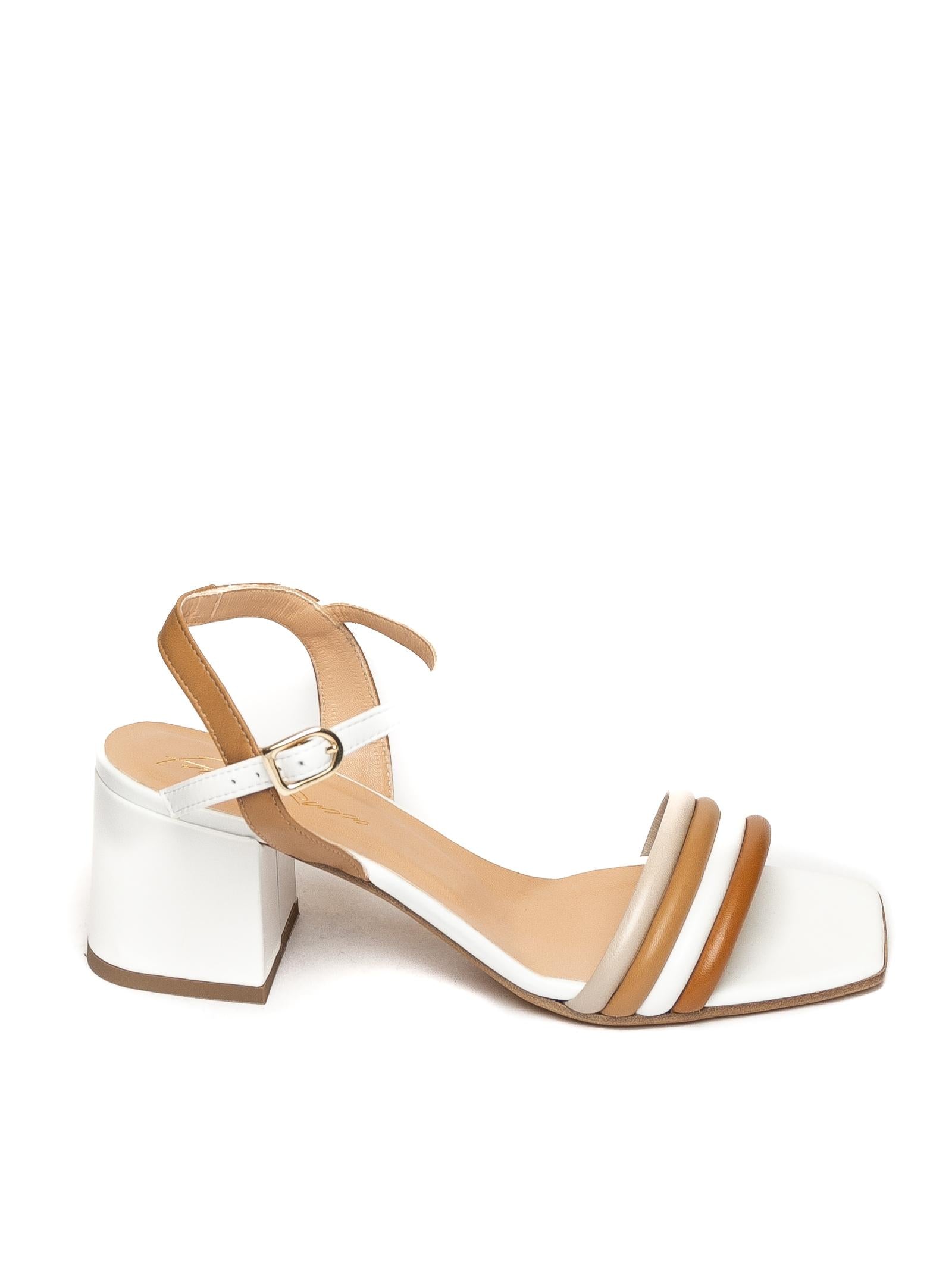FRANCO RUSSO sandalo nappa bianco 3003 NAPPA-BIANCO MULTI 