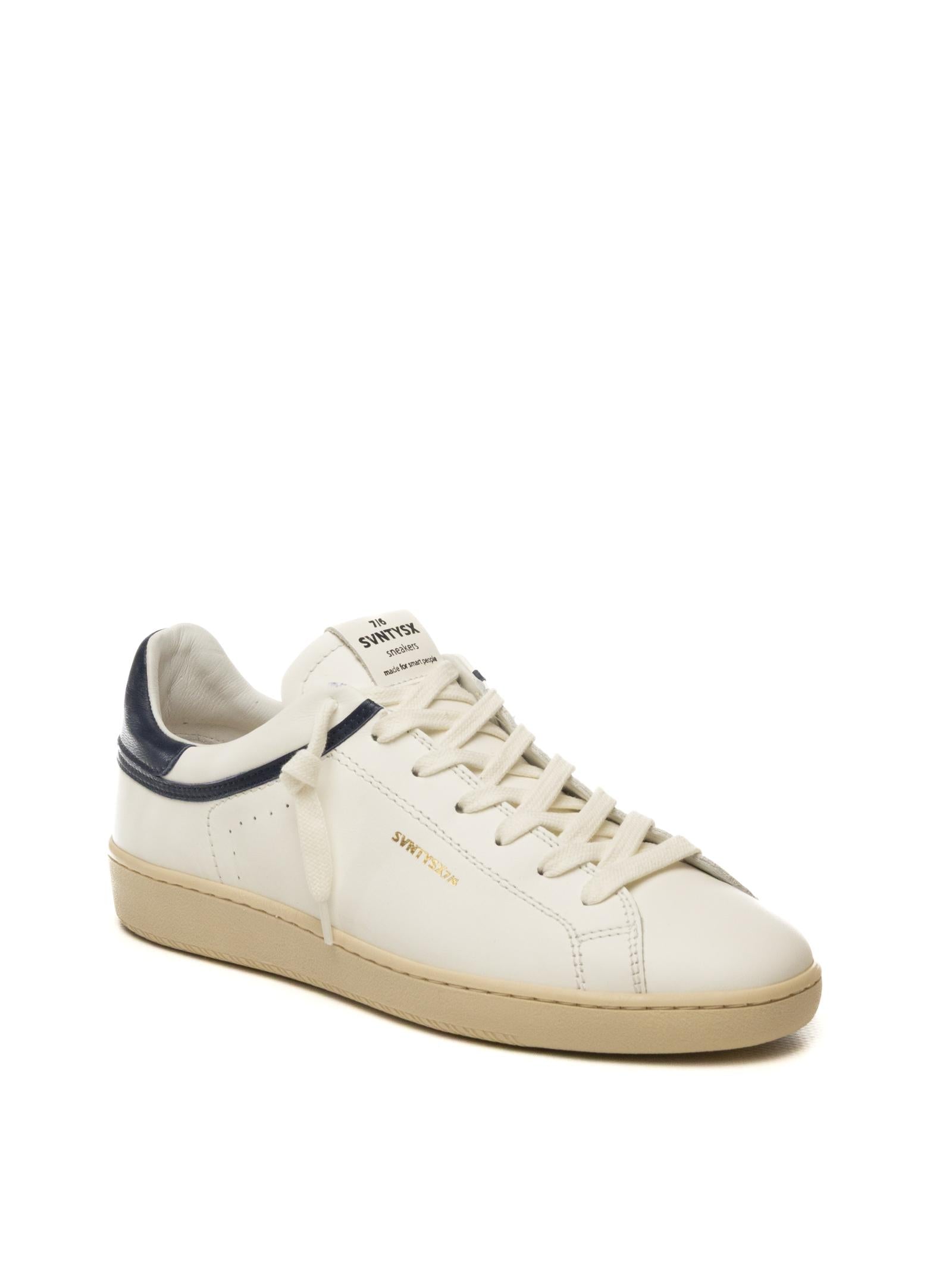 THE 76 Sneaker jump bianco/blu JUMP U PELLE-BIA/BLUE 
