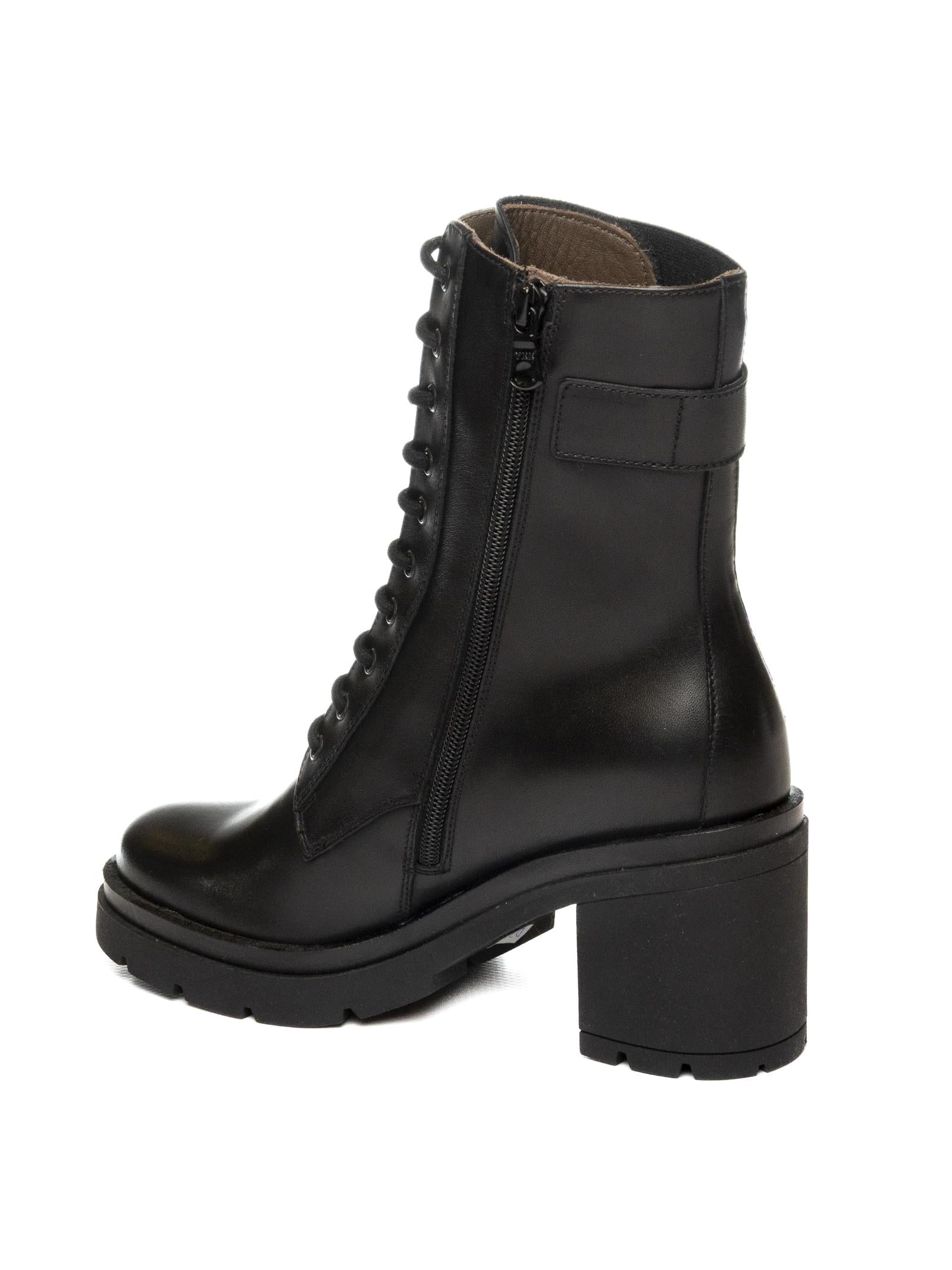 NERO GIARDINI Anfibio tacco pelle nero 514793 GUANTO-NERO 