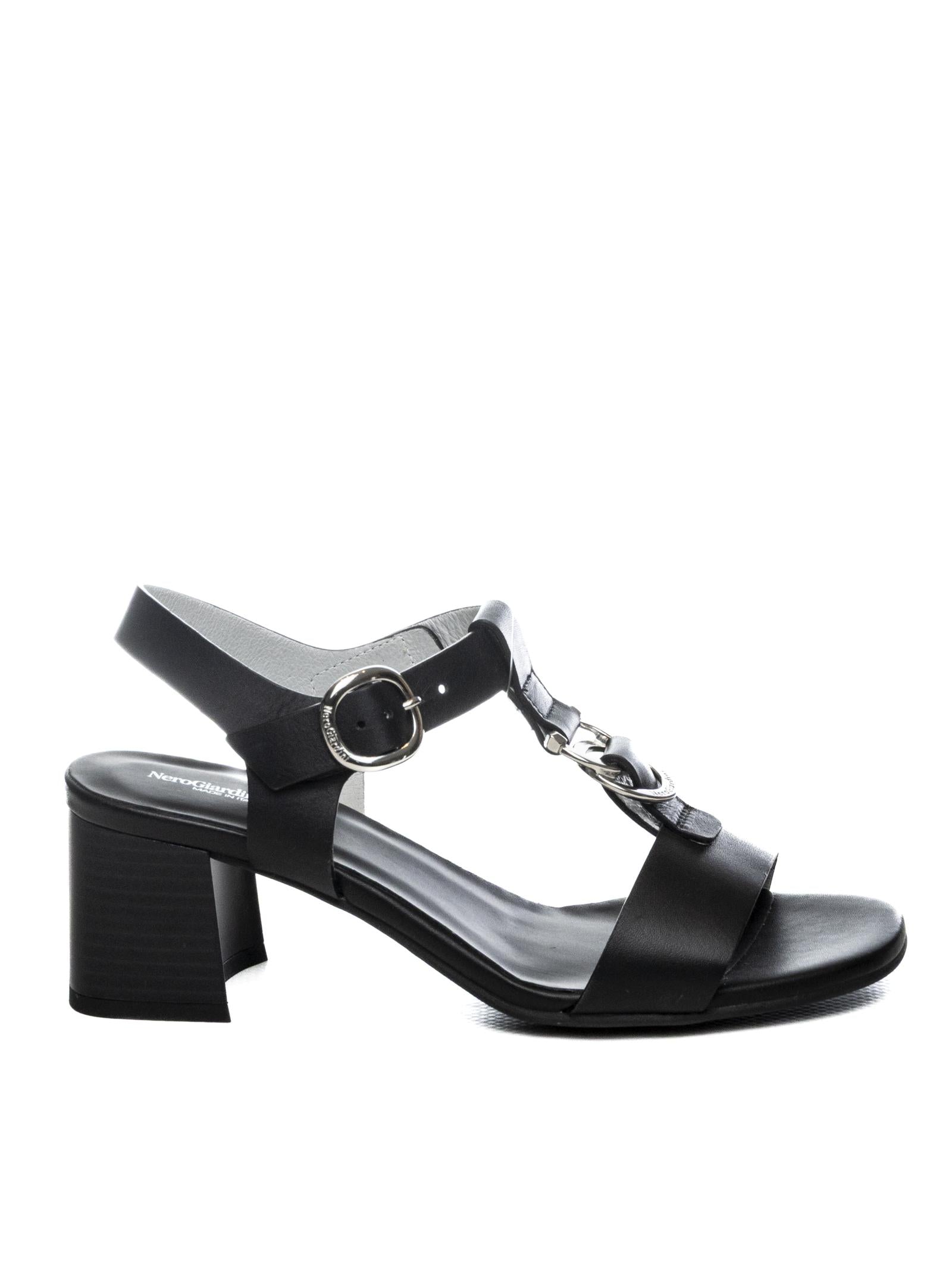 NERO GIARDINI Sandalo pelle nero E615870 TAMIGI-NERO 