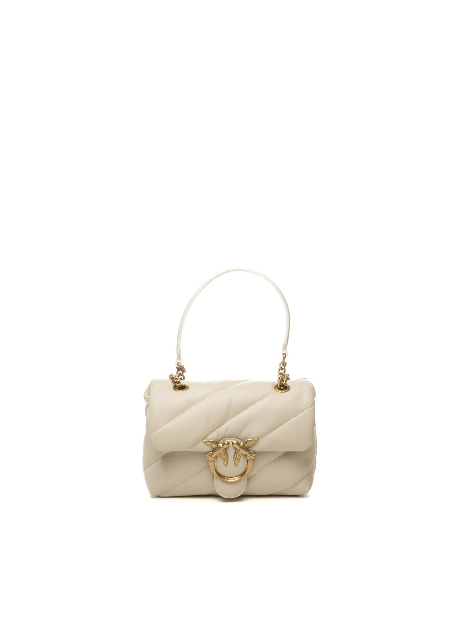 PINKO borsa a spalla love puff mini bianco/oro 100039-A0F2 LOVE PUFF MINI-Z14Q 