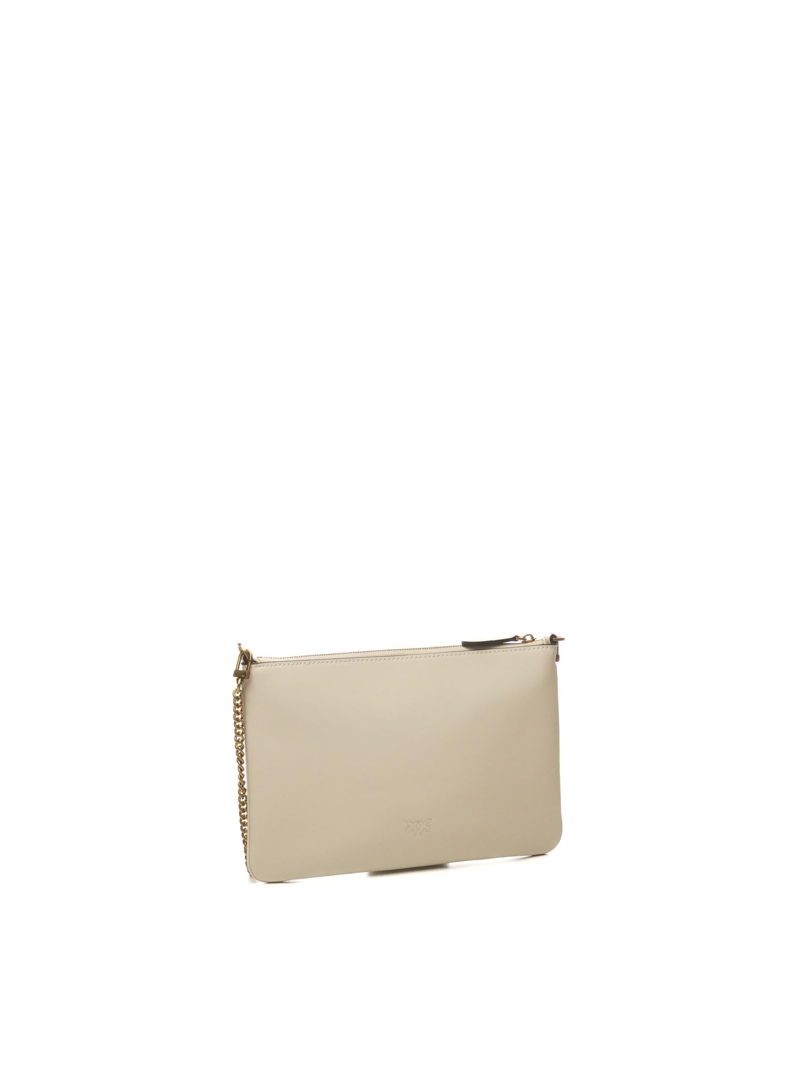 PINKO borsa a spalla flat classic bianco/oro 100455-AOF1 FLAT CLASSIC-Z14Q 