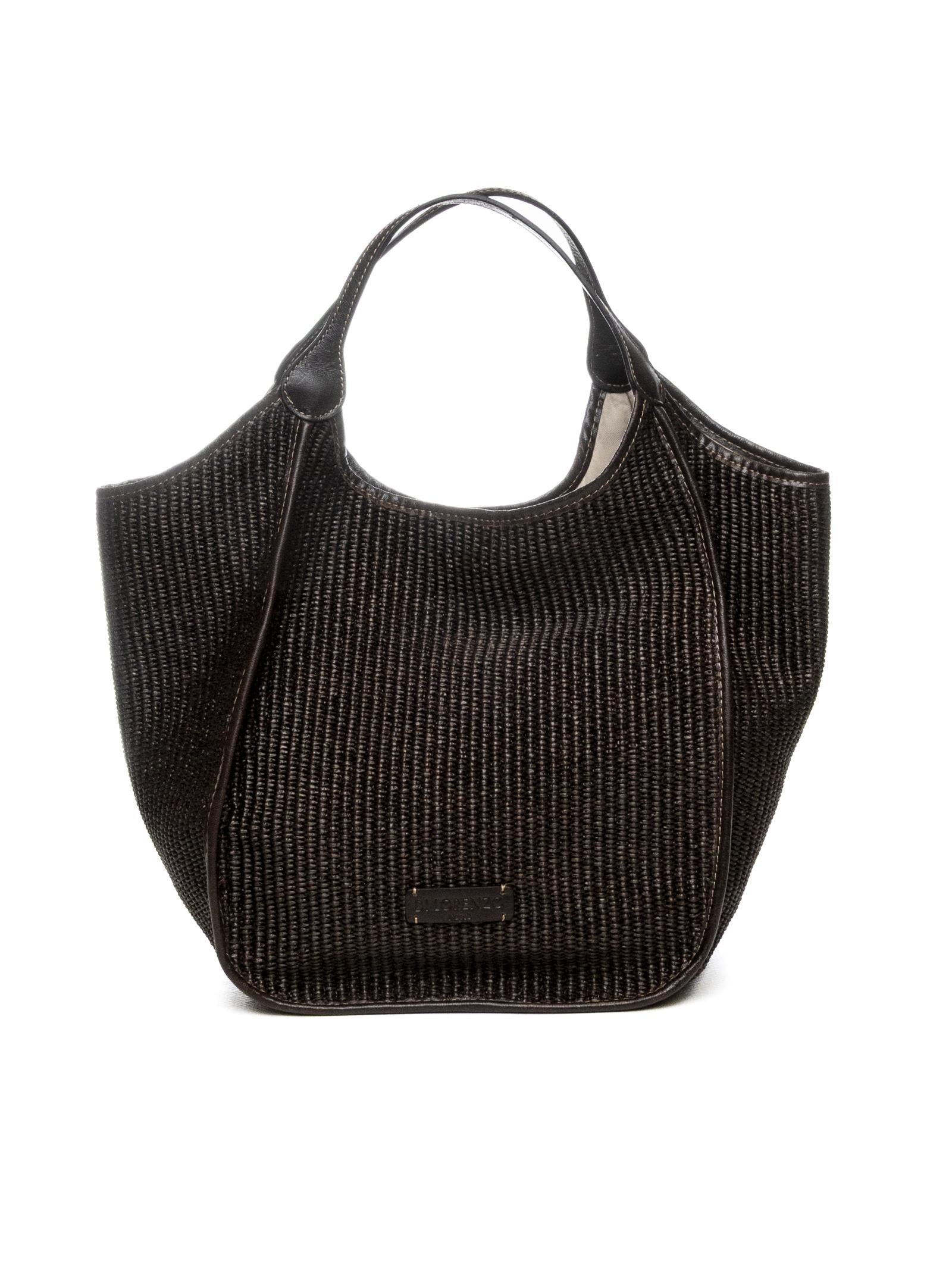 DI LORENZO borsa a spalla gioia testa di moro GIOIA RAFFIA-MORO/CAFFÈ 