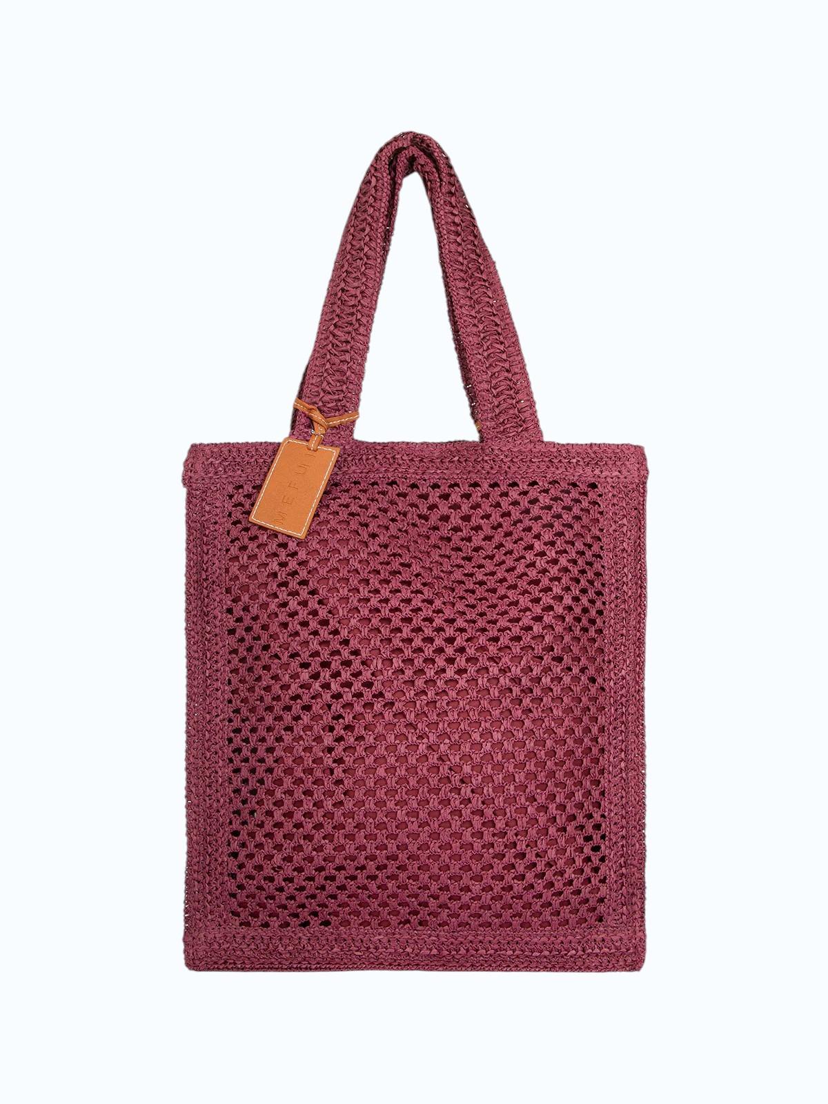 ME FUI Borsa rafia rosa SW0050PL RAFIA-PLUM 