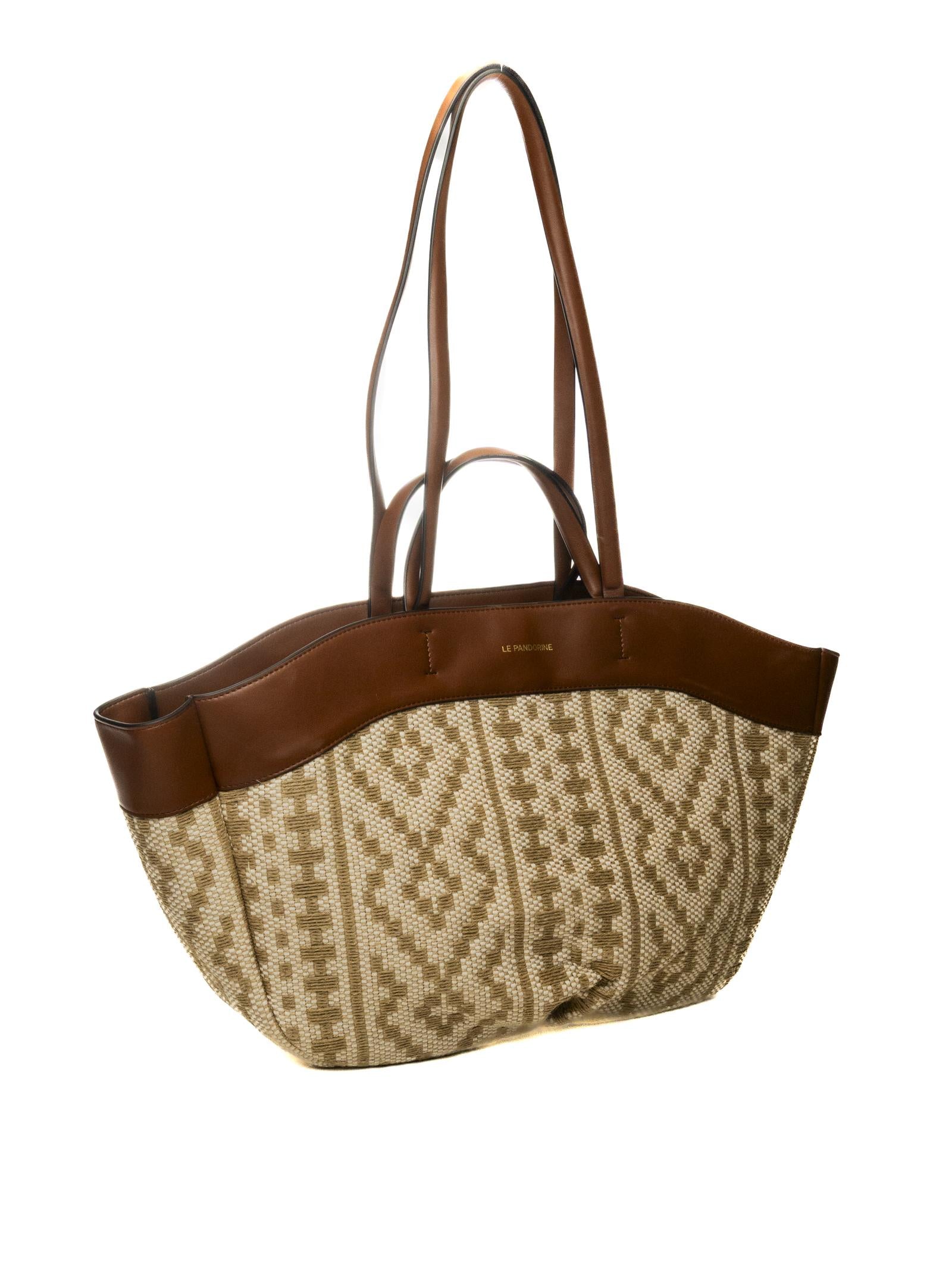 LE PANDORINE borsa a spalla giulia naturale/marrone PS2620B27 GIULIA-C01 