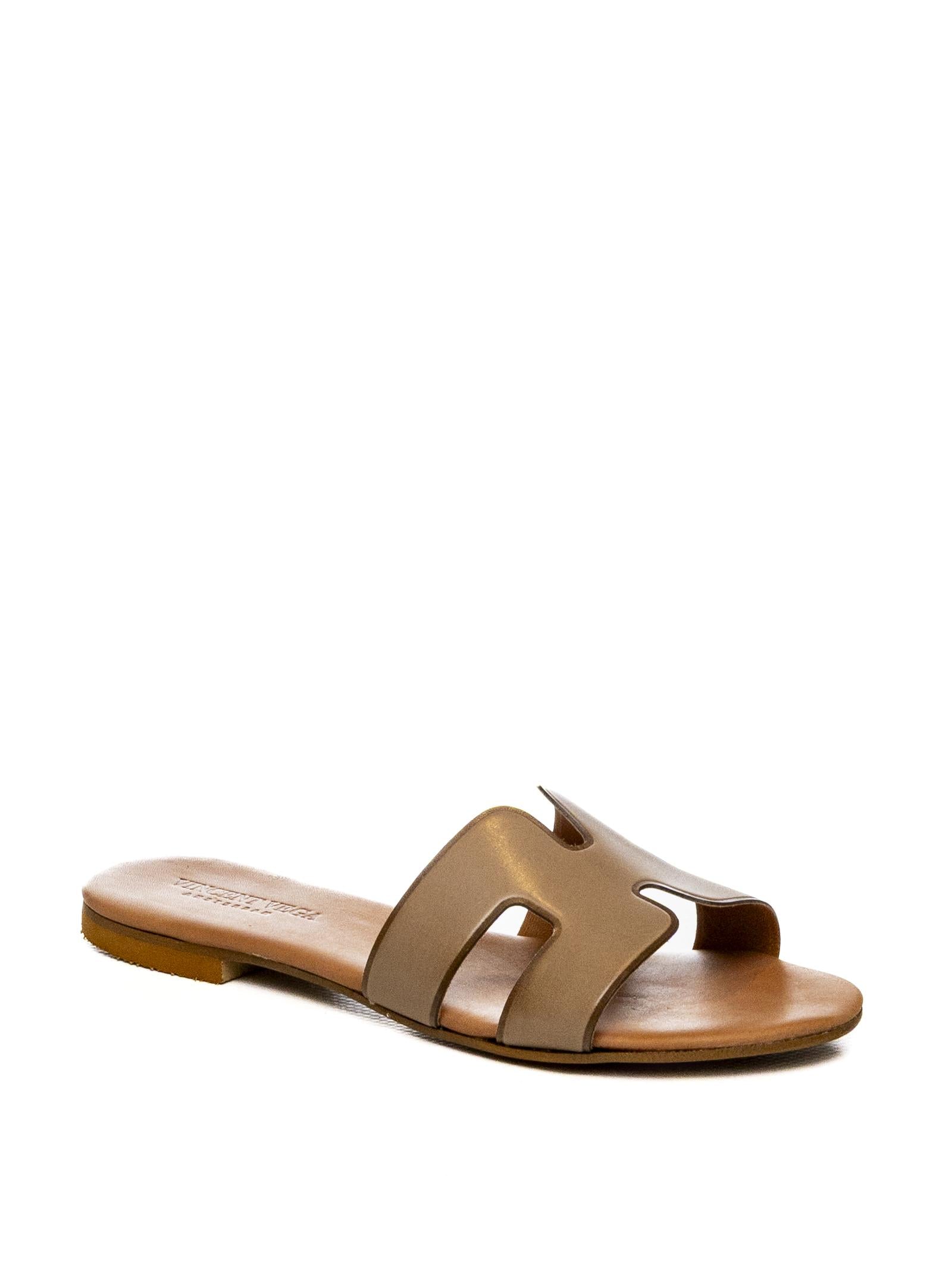 VINCENT VEGA Sandalo pelle taupe P106 HD VIT-TAUPE 