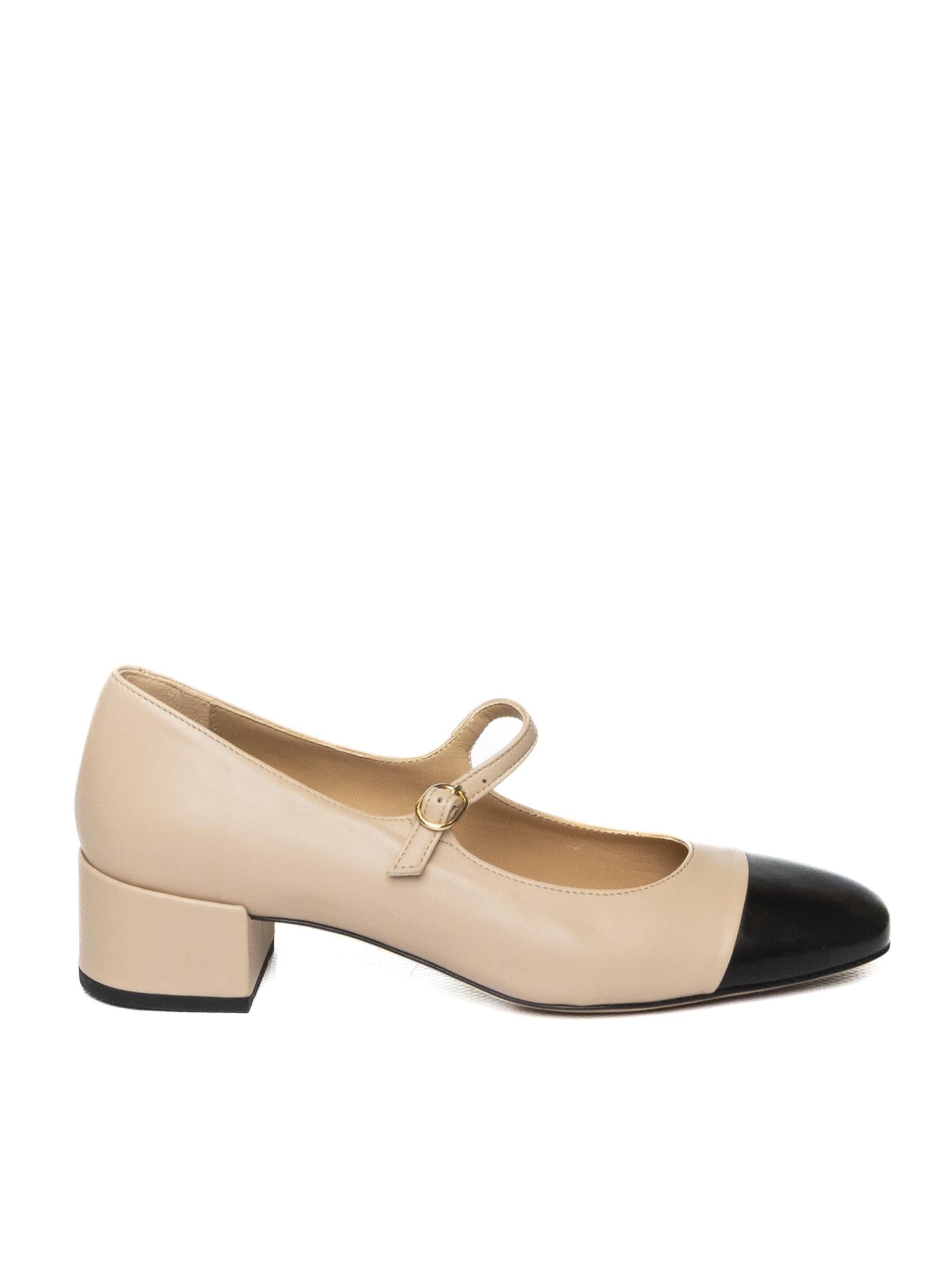 FRANCO RUSSO Décolleté pelle nude/nero R1111 NAPPA-NERO/NUDE 