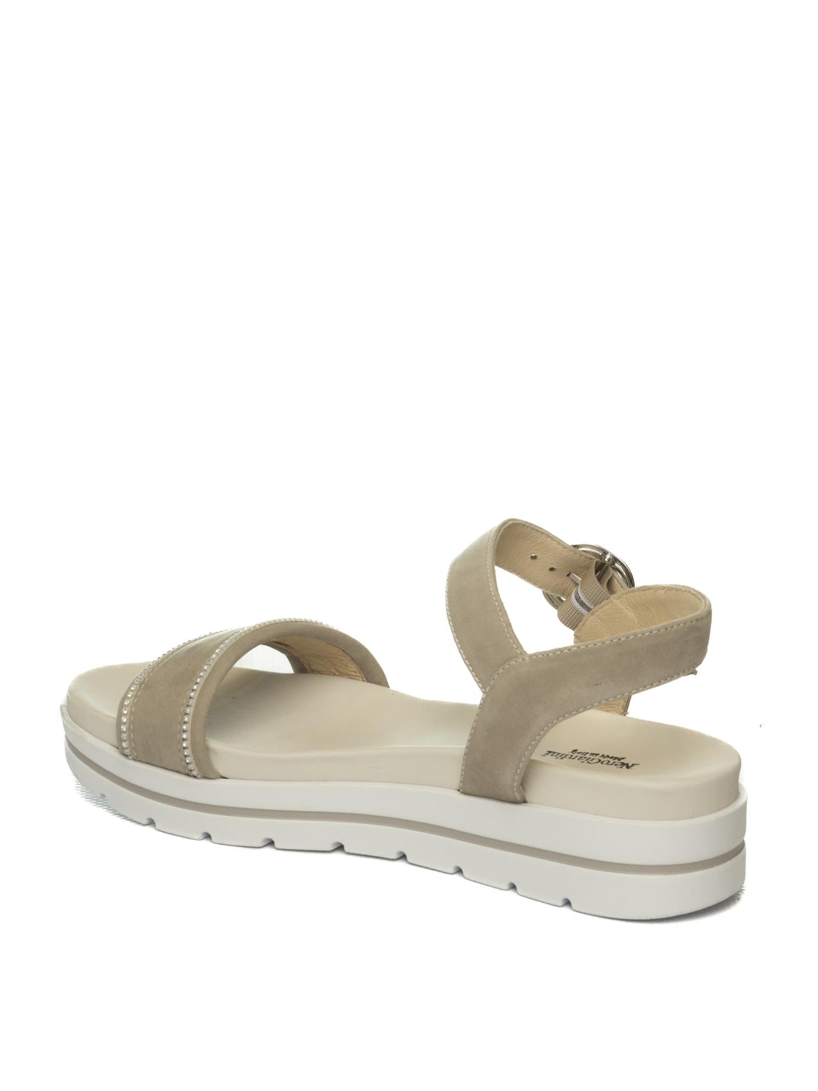 NERO GIARDINI Sandalo camoscio avorio 307813 SIERRA-NEBBIA 