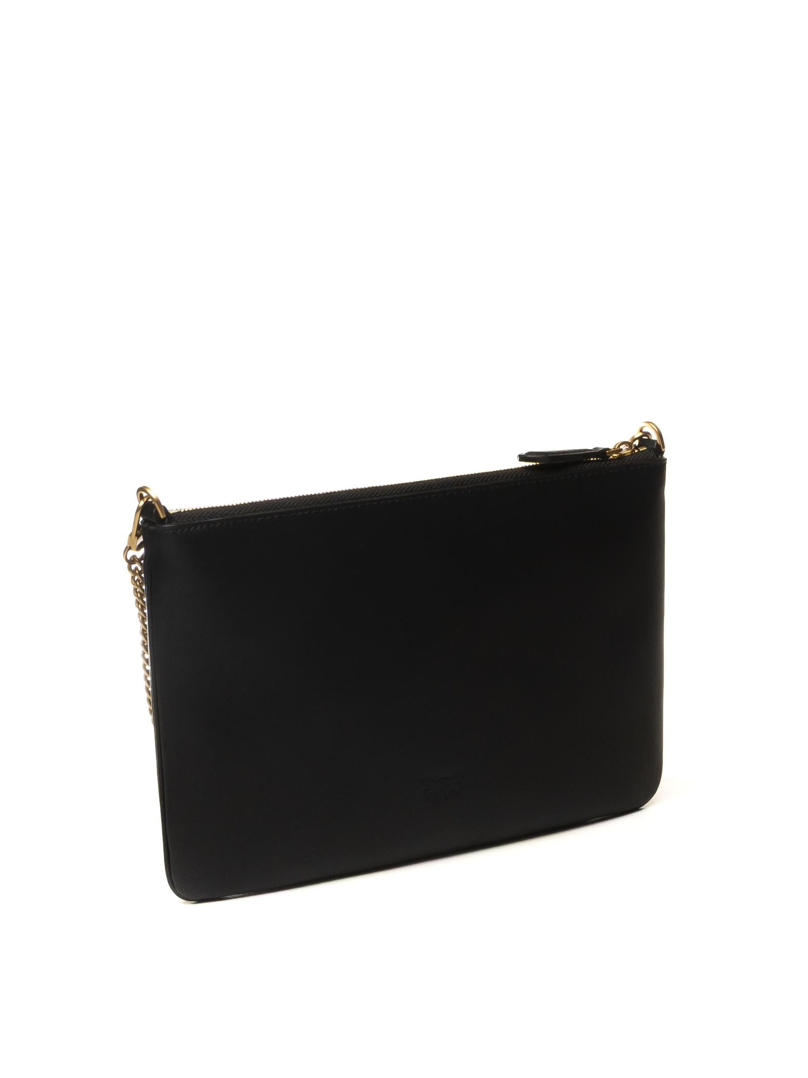 PINKO borsa a spalla flat classic nera/oro 100455-AOF1 FLAT CLASSIC-Z99Q 