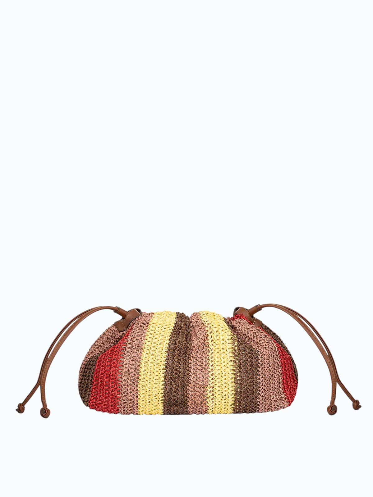 ME FUI Pochette mare donna con coulisse rosso/multi SW0090RD RAFIA-RED 