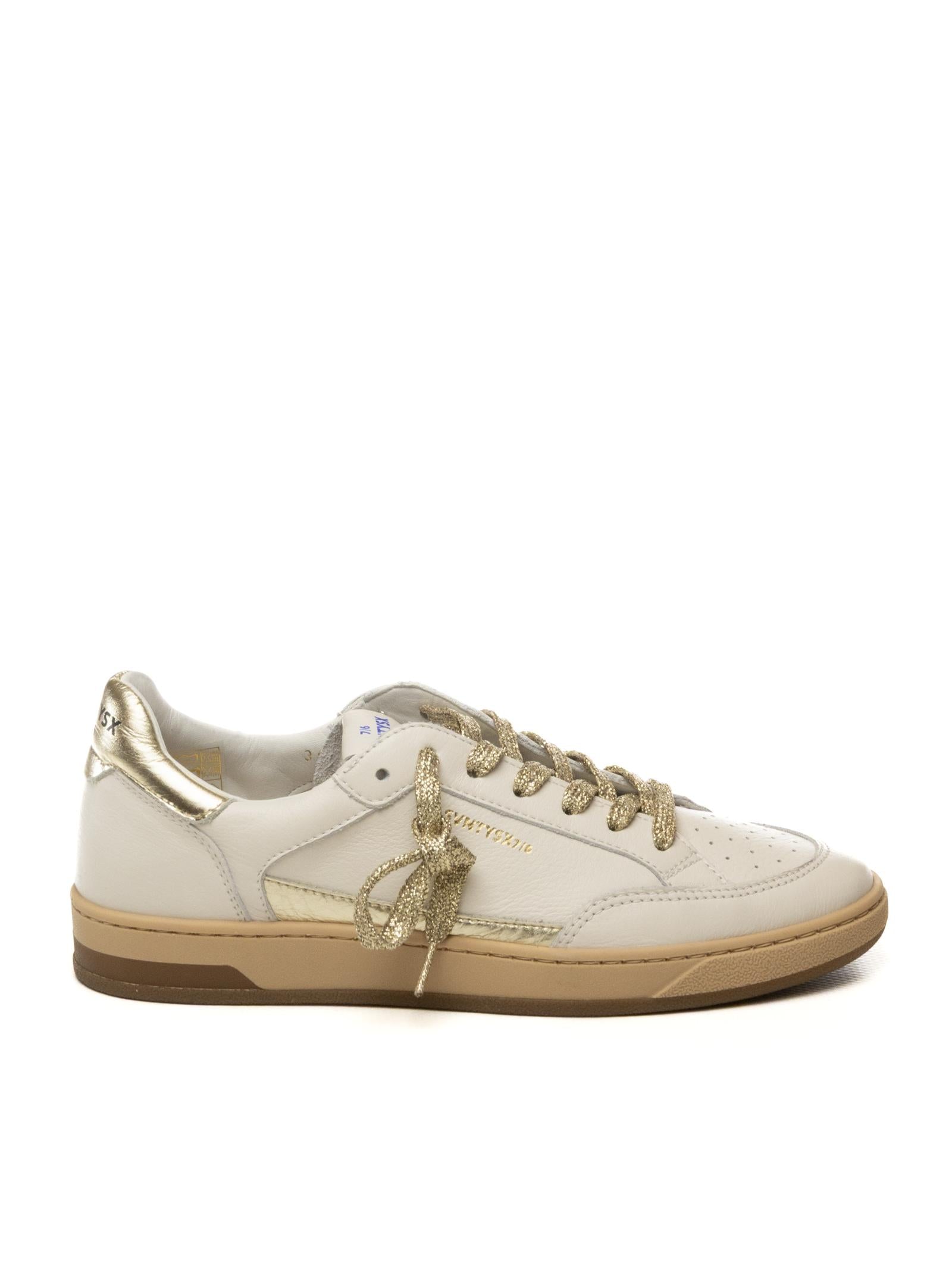 THE 76 Sneaker pelle bianco/oro STAY D PELLE-WHI/PLAT 