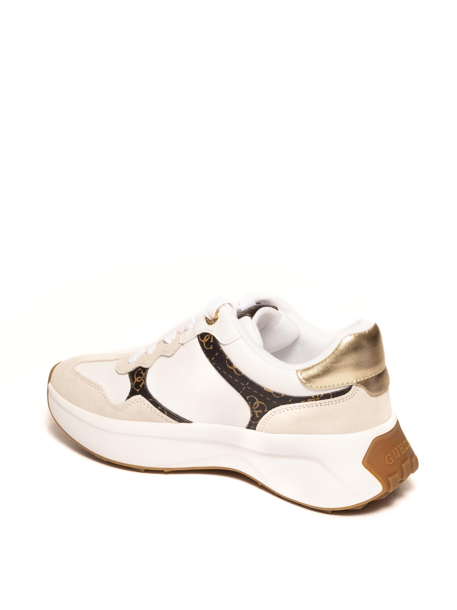 GUESS Sneaker lucky bianco/logo FLPLUC PEL12 LUCKEI-WHI/BR 