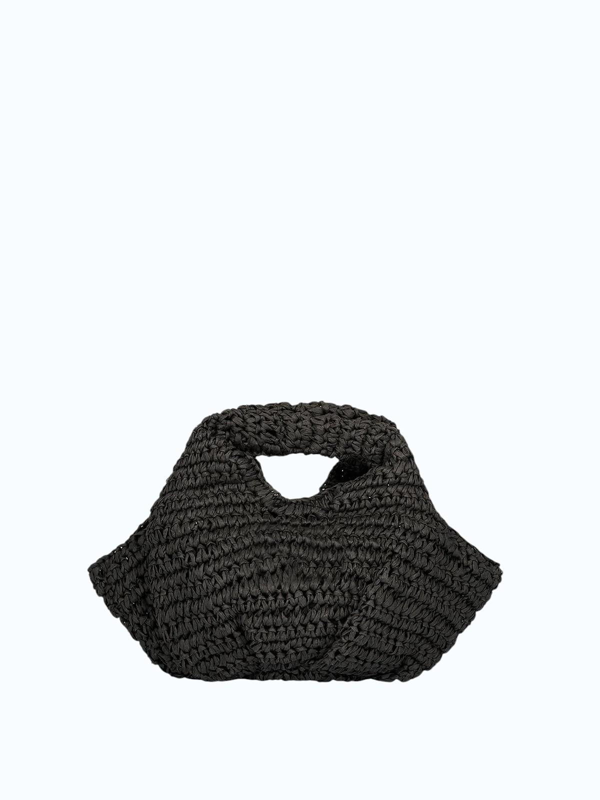 ME FUI Borsa a mano rafia nero SW0065BK RAFIA-BLACK 