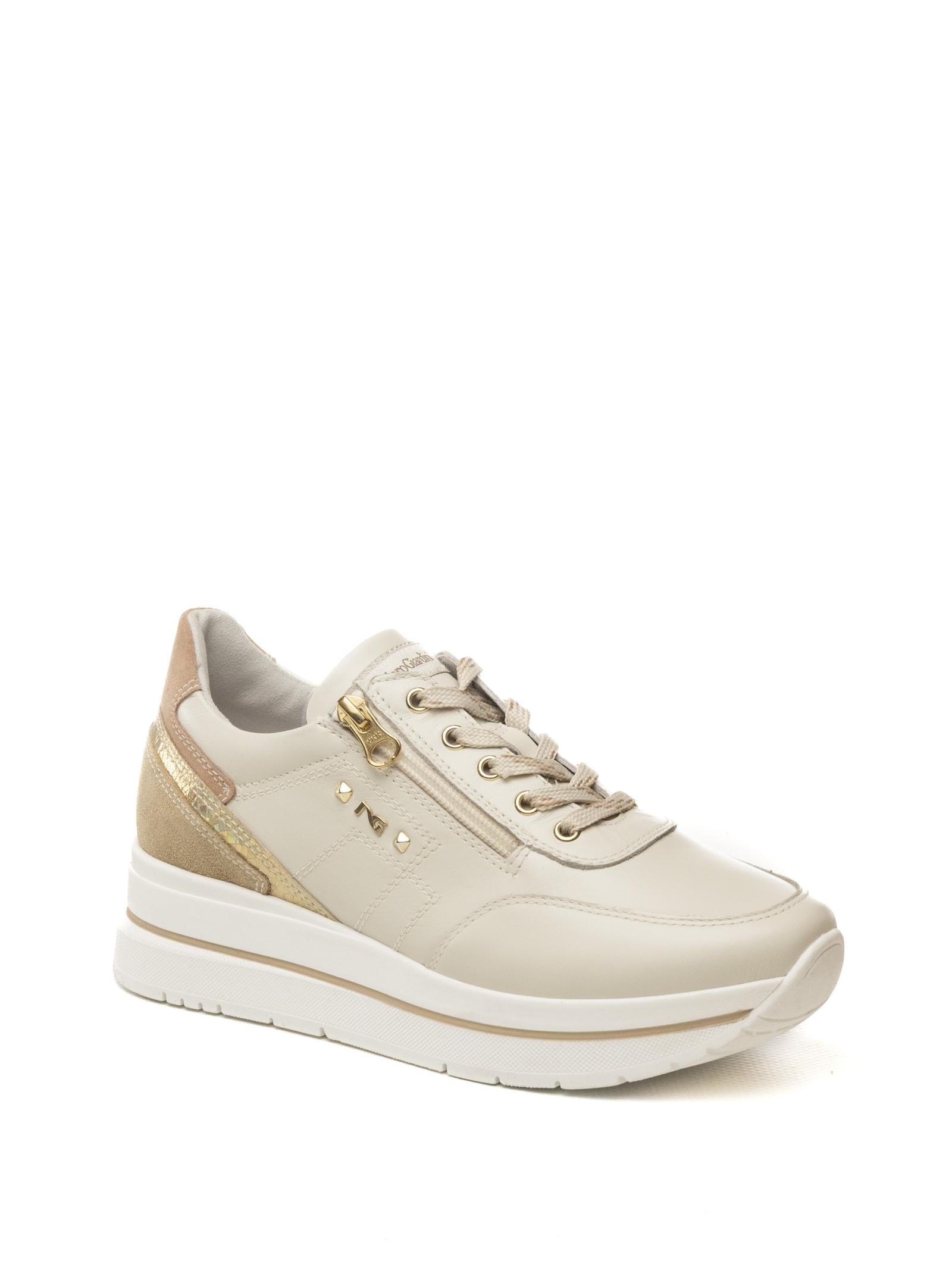 NERO GIARDINI Sneaker pelle bianco/rosa E615203 VELVET-713 