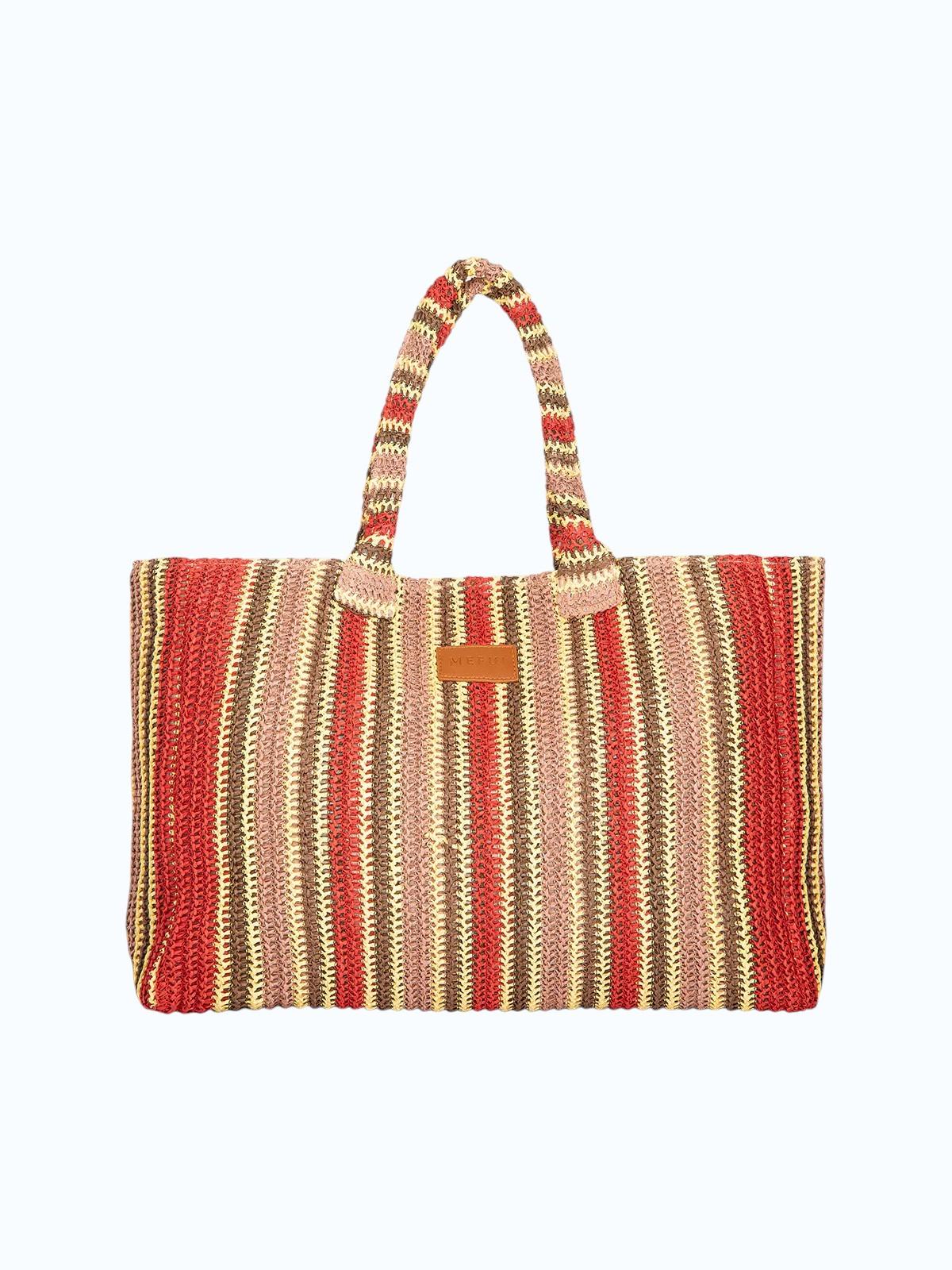 ME FUI Borsa shopper mare rafia rosso/mutli SW0085RD RAFIA-RED 
