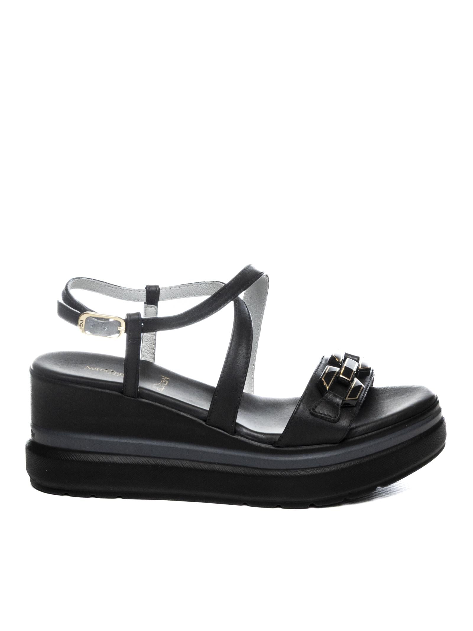 NERO GIARDINI Sandalo zeppa nero E615953 TAMIGI-NERO 
