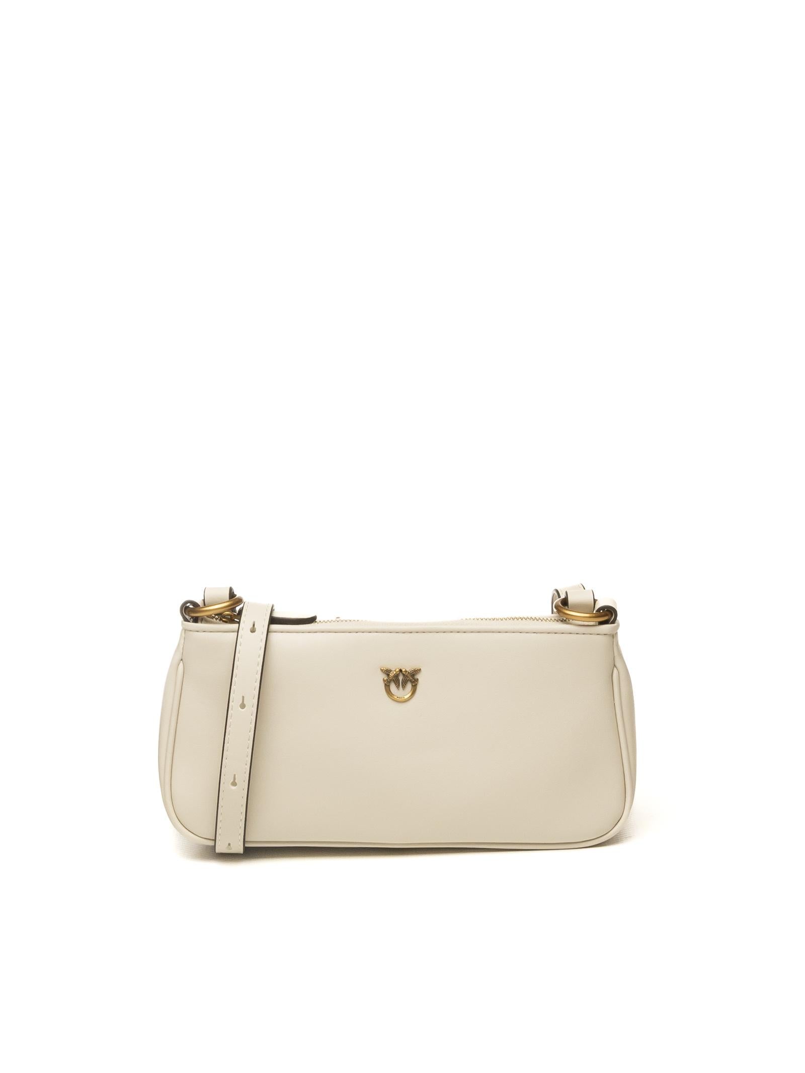 PINKO borsa a spalla half moon bianco/oro 105069-A0QO HALF MOON-Z14Q 