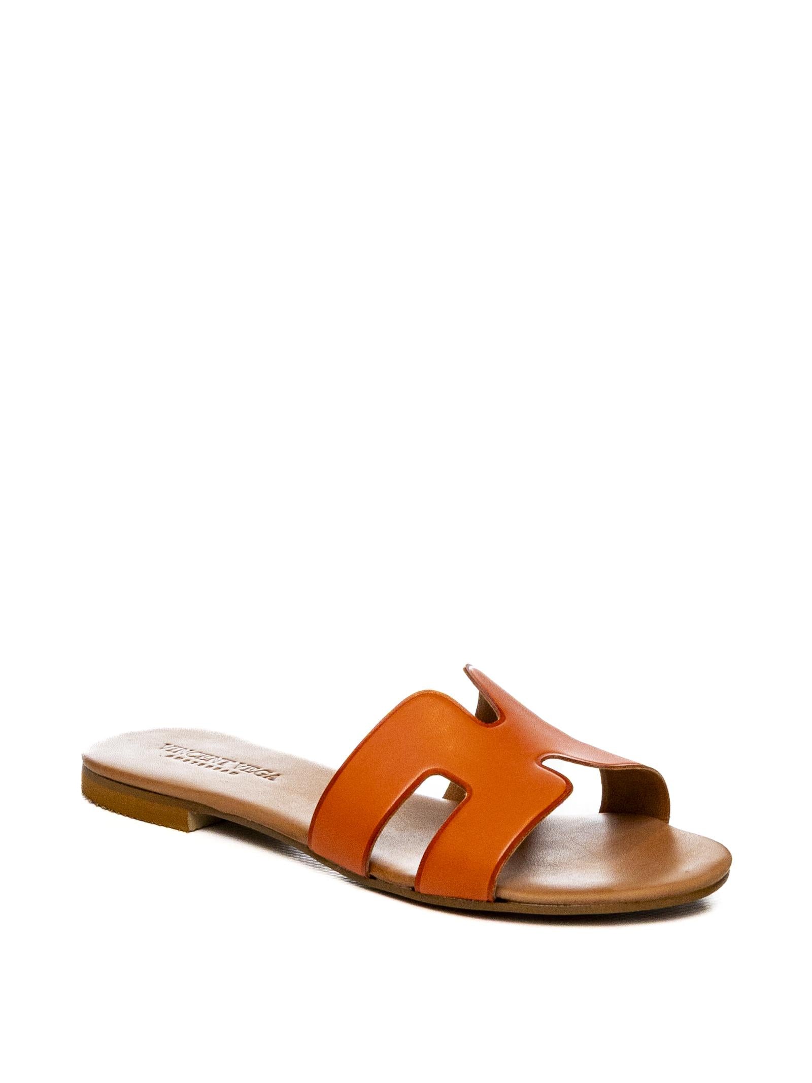 VINCENT VEGA Sandalo pelle arancio P106 HD VIT-ARANCIO 
