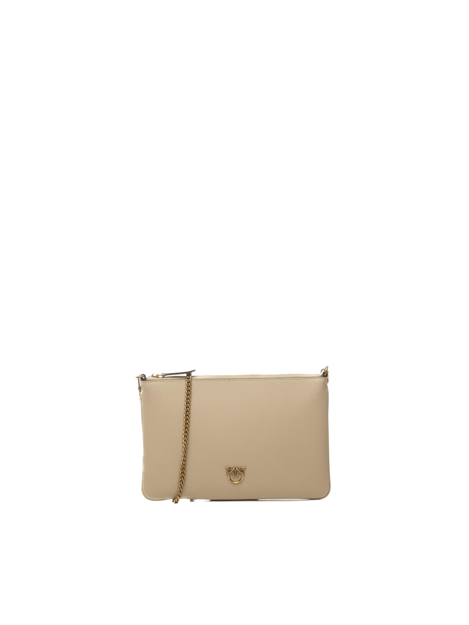 PINKO borsa a spalla flat classic beige/oro 100455-AOF1 FLAT CLASSIC-C50Q 