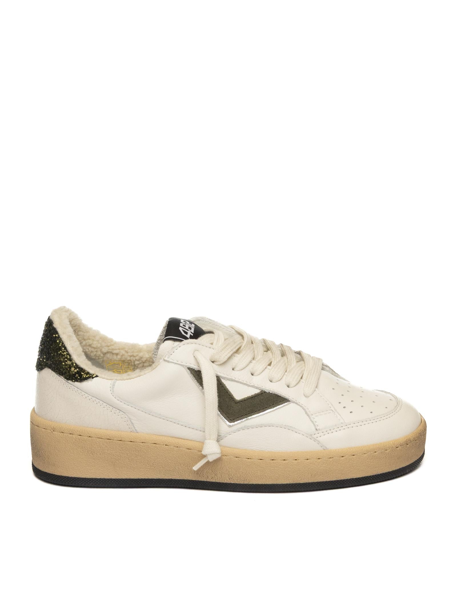 4B12 Sneaker play new bianco/militare PLAYNEW D PELLE/CAM-228 
