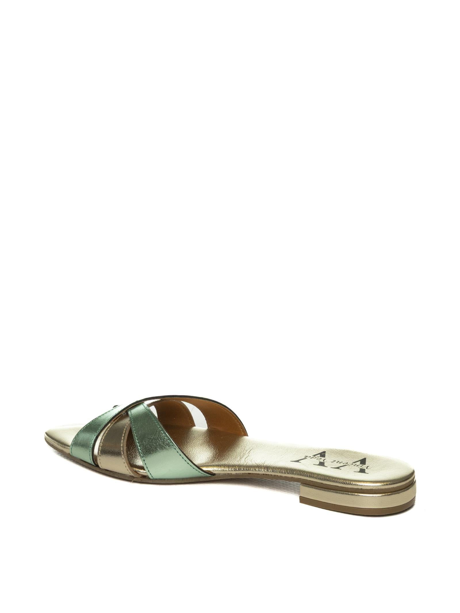 VINCENT VEGA Sandalo laminato oro/verde INGRID D20 LAM-VERDEACQUA 