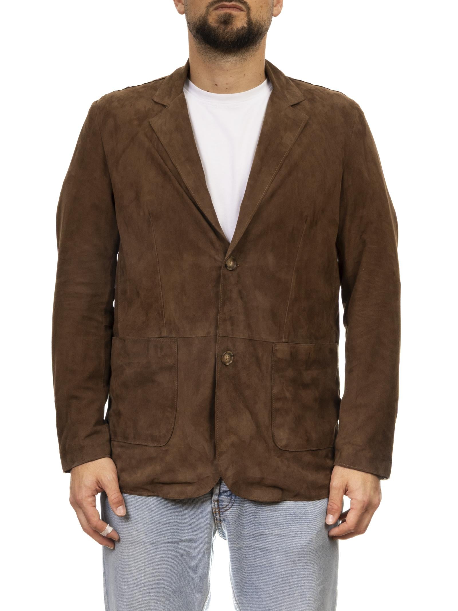 PK BY PASKAL giubbino camoscio marrone R821 CAM-FOREST 