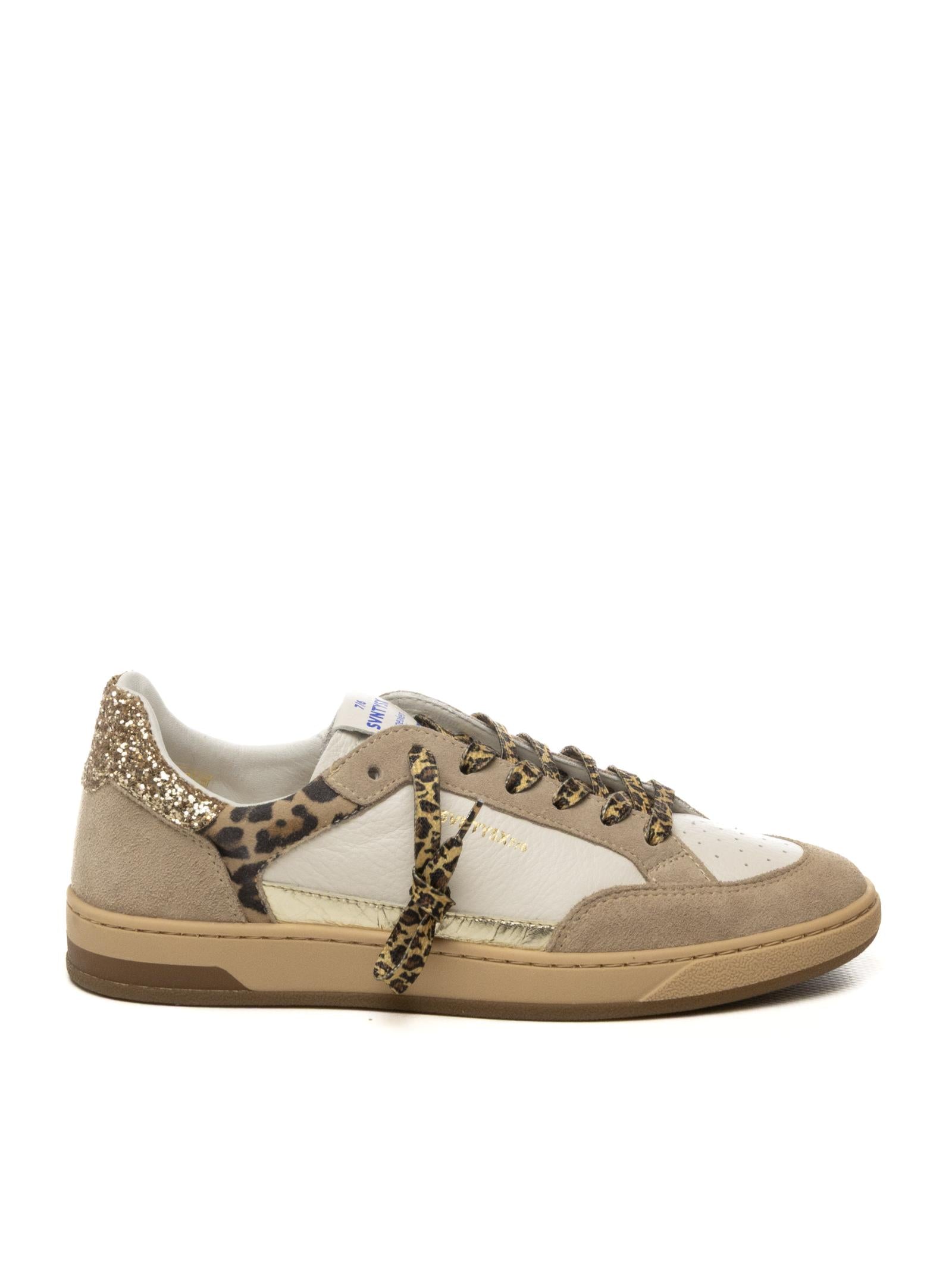 THE 76 Sneaker stay bianco/leopard/gold STAY D PELLE-LEO/GOLD 
