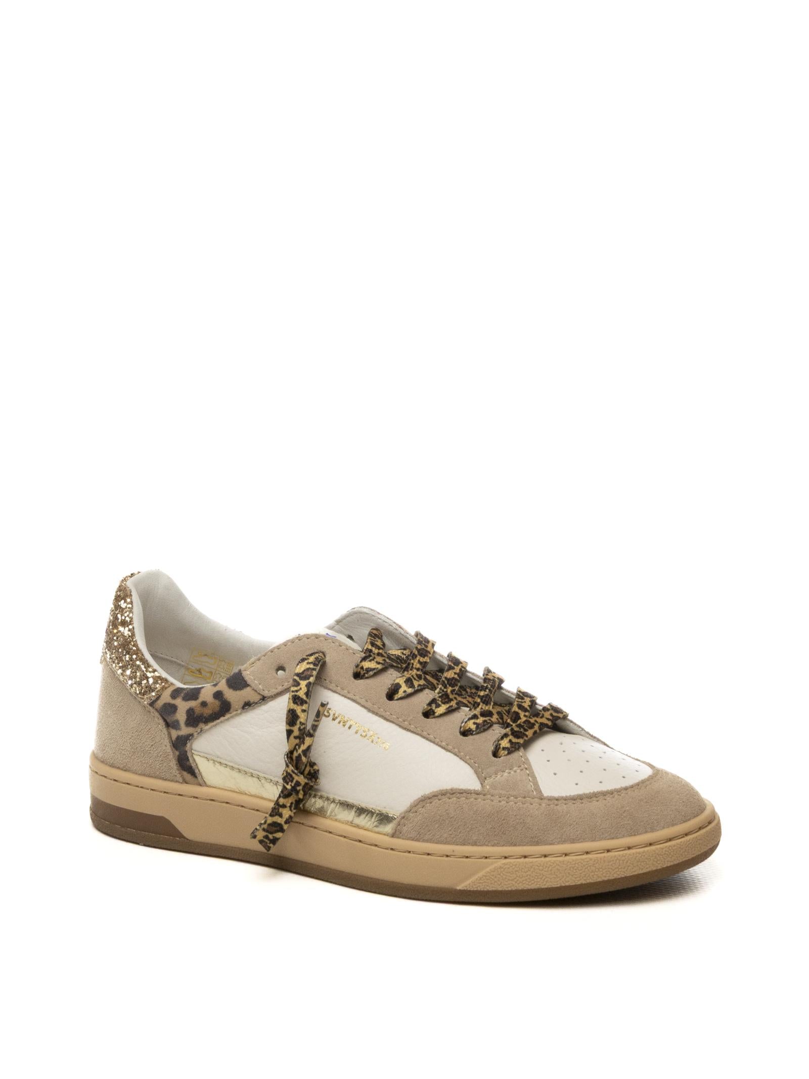 THE 76 Sneaker stay bianco/leopard/gold STAY D PELLE-LEO/GOLD 