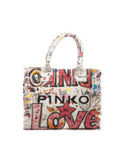 PINKO borsa a mano beach shopper bianco multi 106673-A3A4 BEACH SHOPPER-ZW0Q 