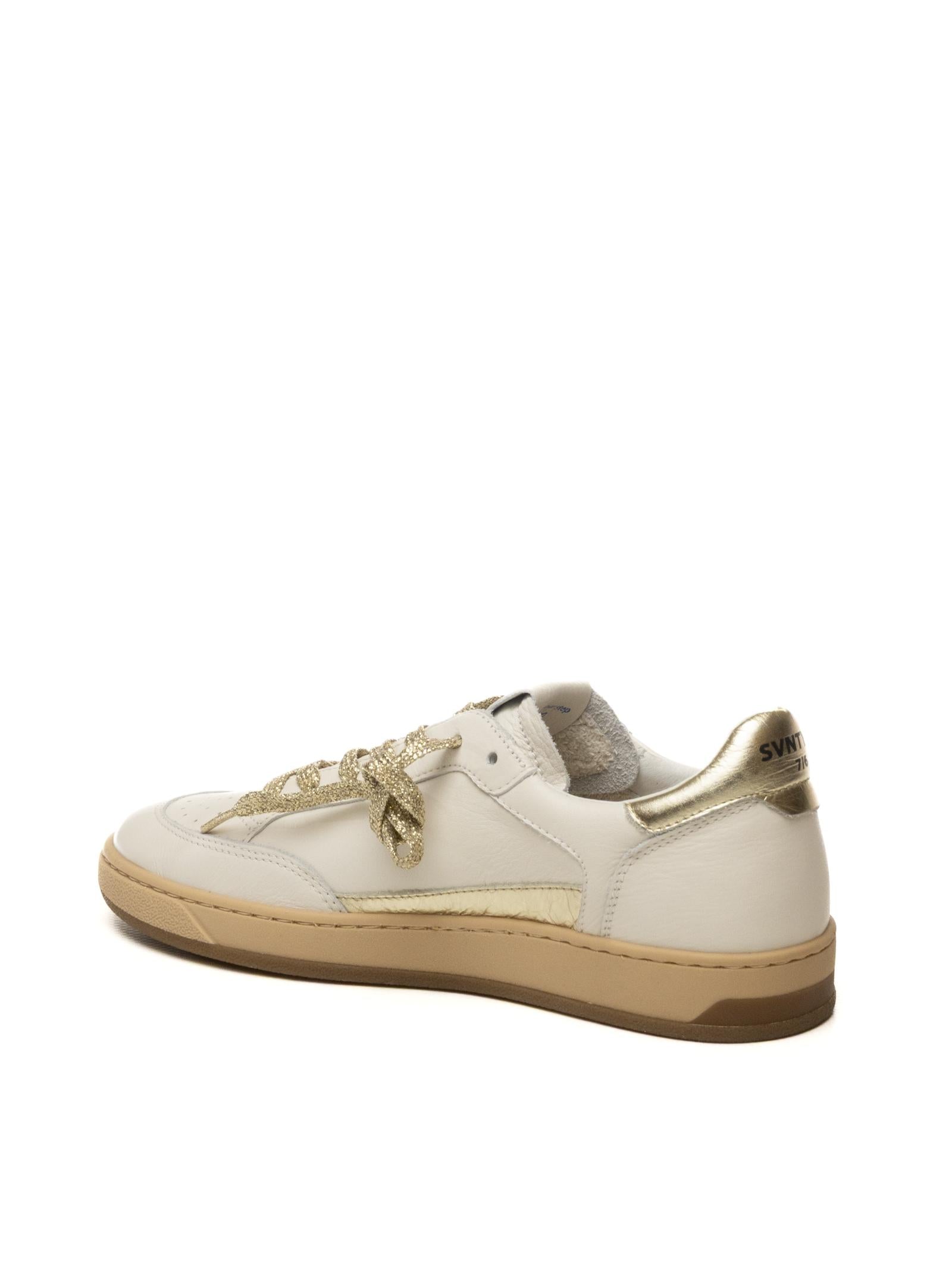 THE 76 Sneaker pelle bianco/oro STAY D PELLE-WHI/PLAT 