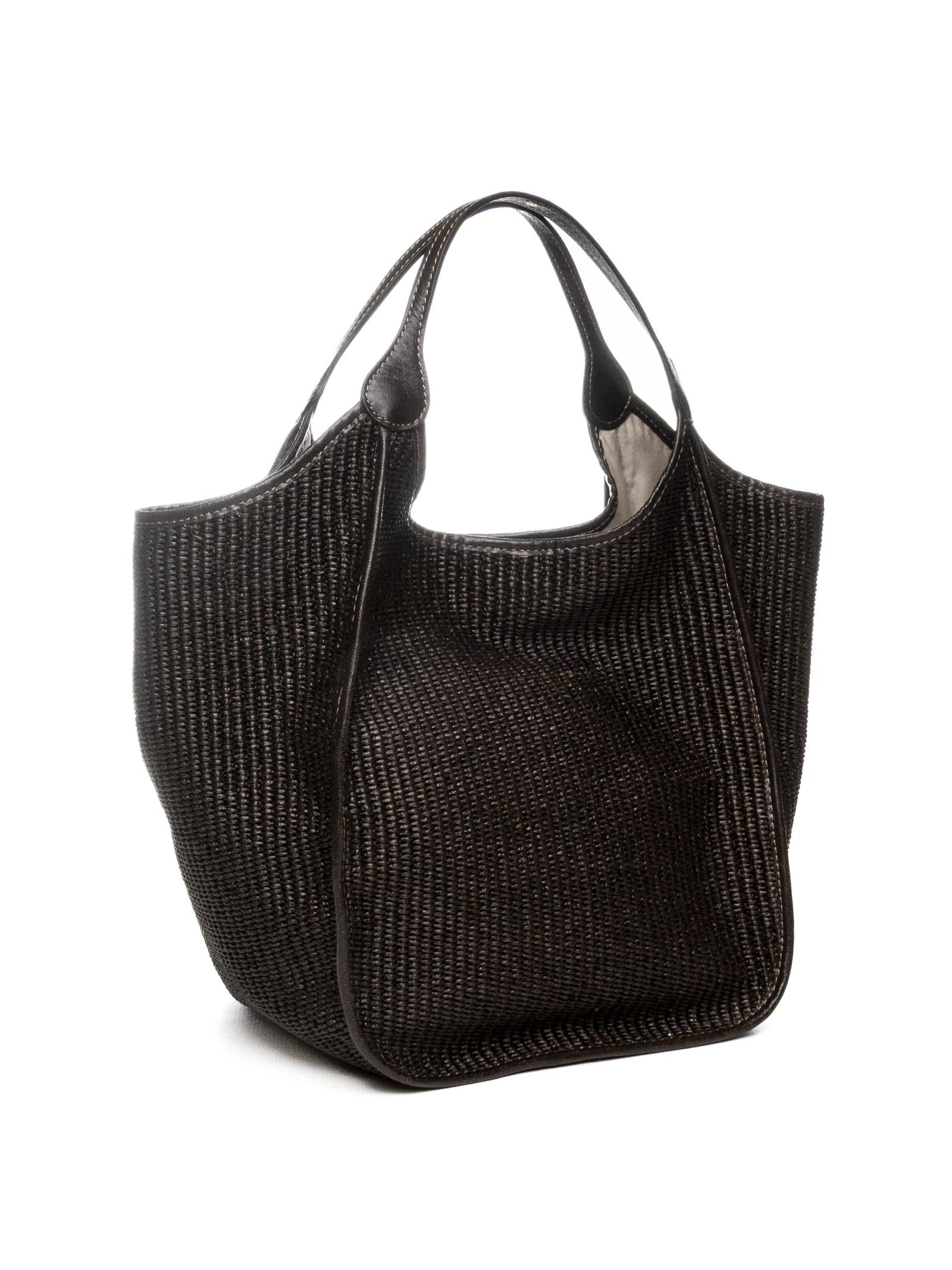 DI LORENZO borsa a spalla gioia testa di moro GIOIA RAFFIA-MORO/CAFFÈ 