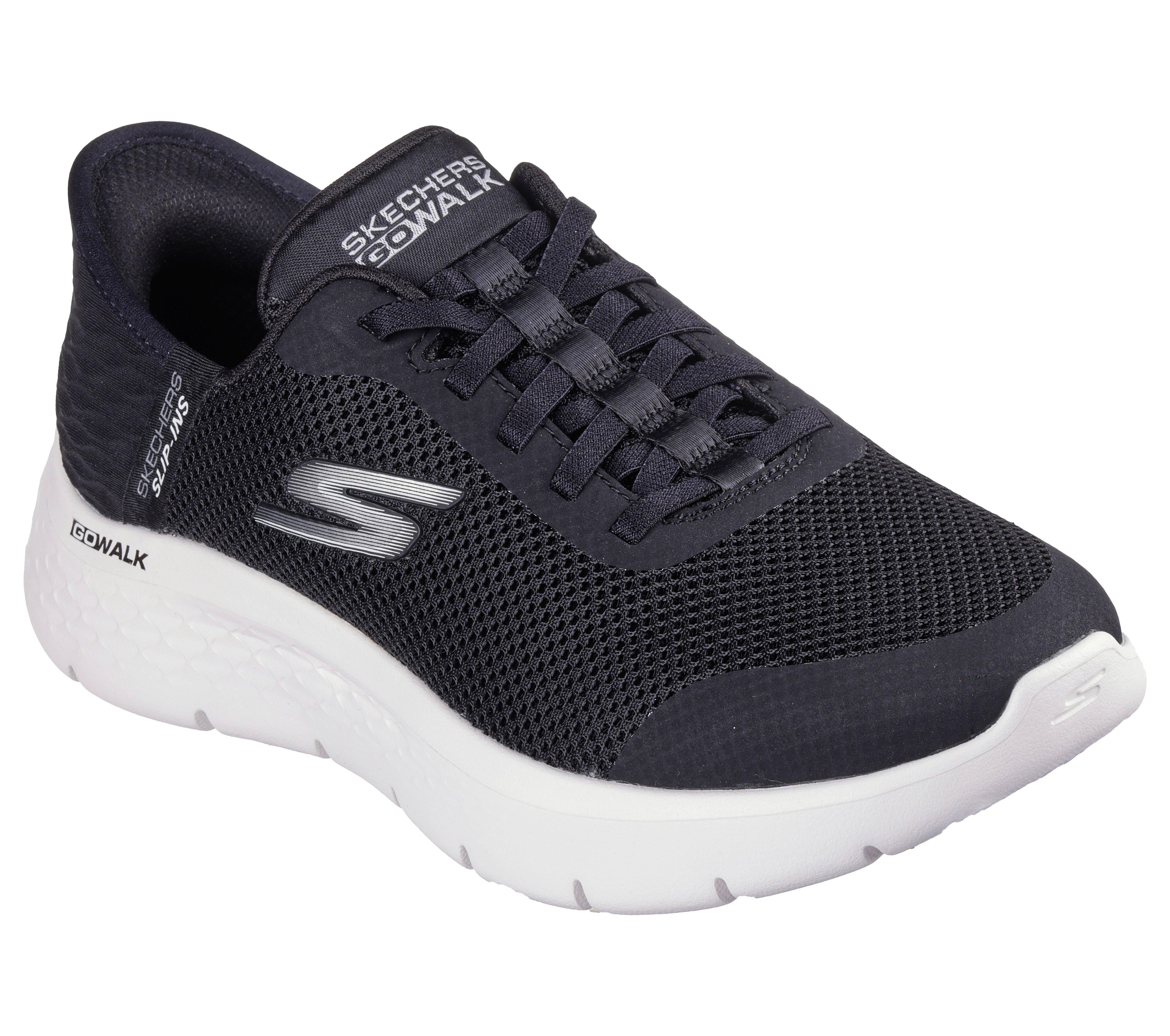 SKECHERS Sneaker go walk flex slip ins nero 124836 GO WALK FLEX-BKW 