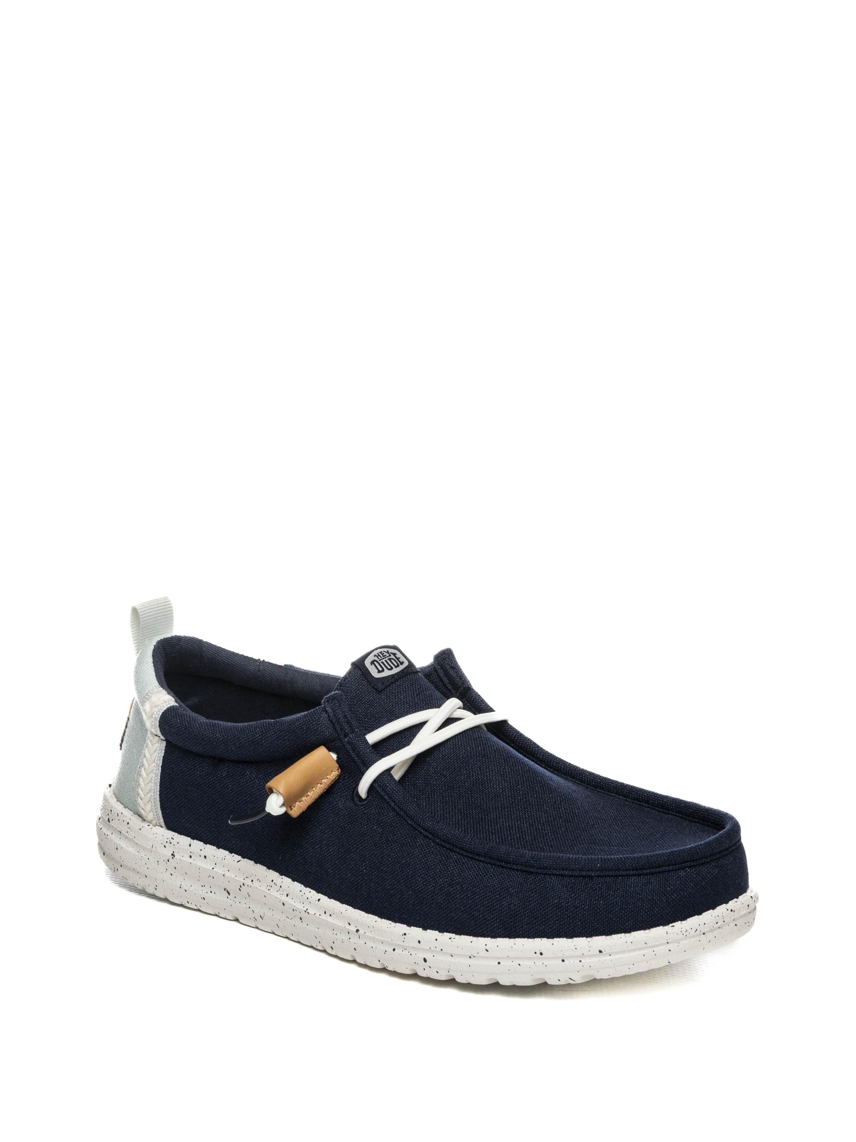 HEY DUDE slipon wally linen blu 43086 WALLY LINEN-4UX 