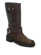 THE ICONA Stivale fibbie ingrassato moro POLO45 INGRASS-MORO 