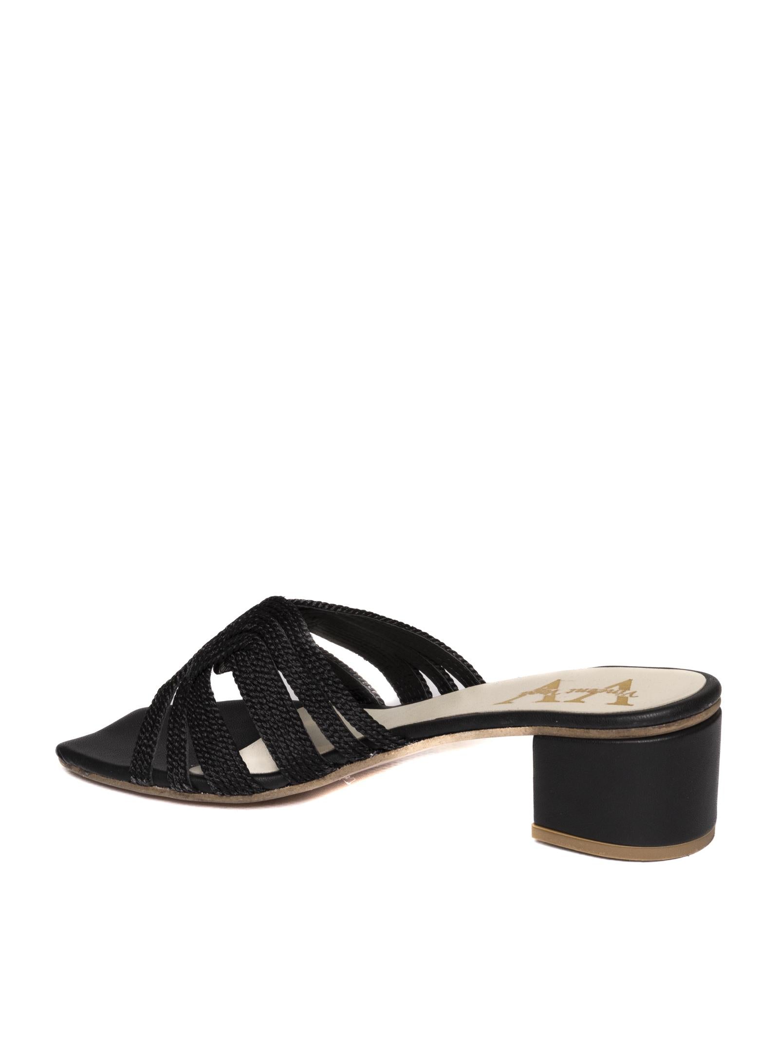 VINCENT VEGA sandalo rafia nero BOLTON PTQ40 RAFIA-NERO 