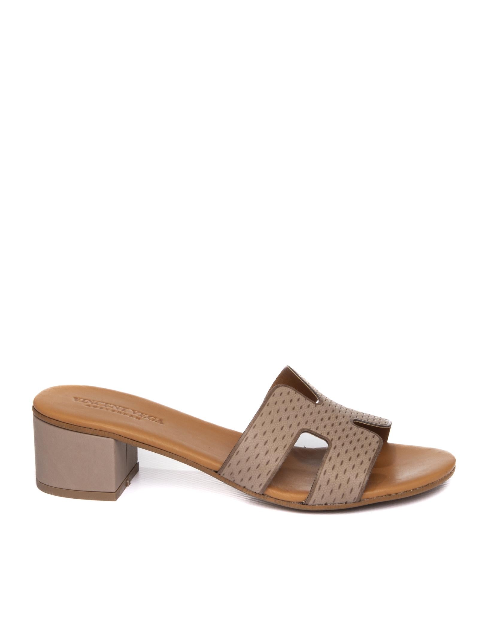 VINCENT VEGA Sandalo pelle taupe P406 HDS VIT-TAUPE 