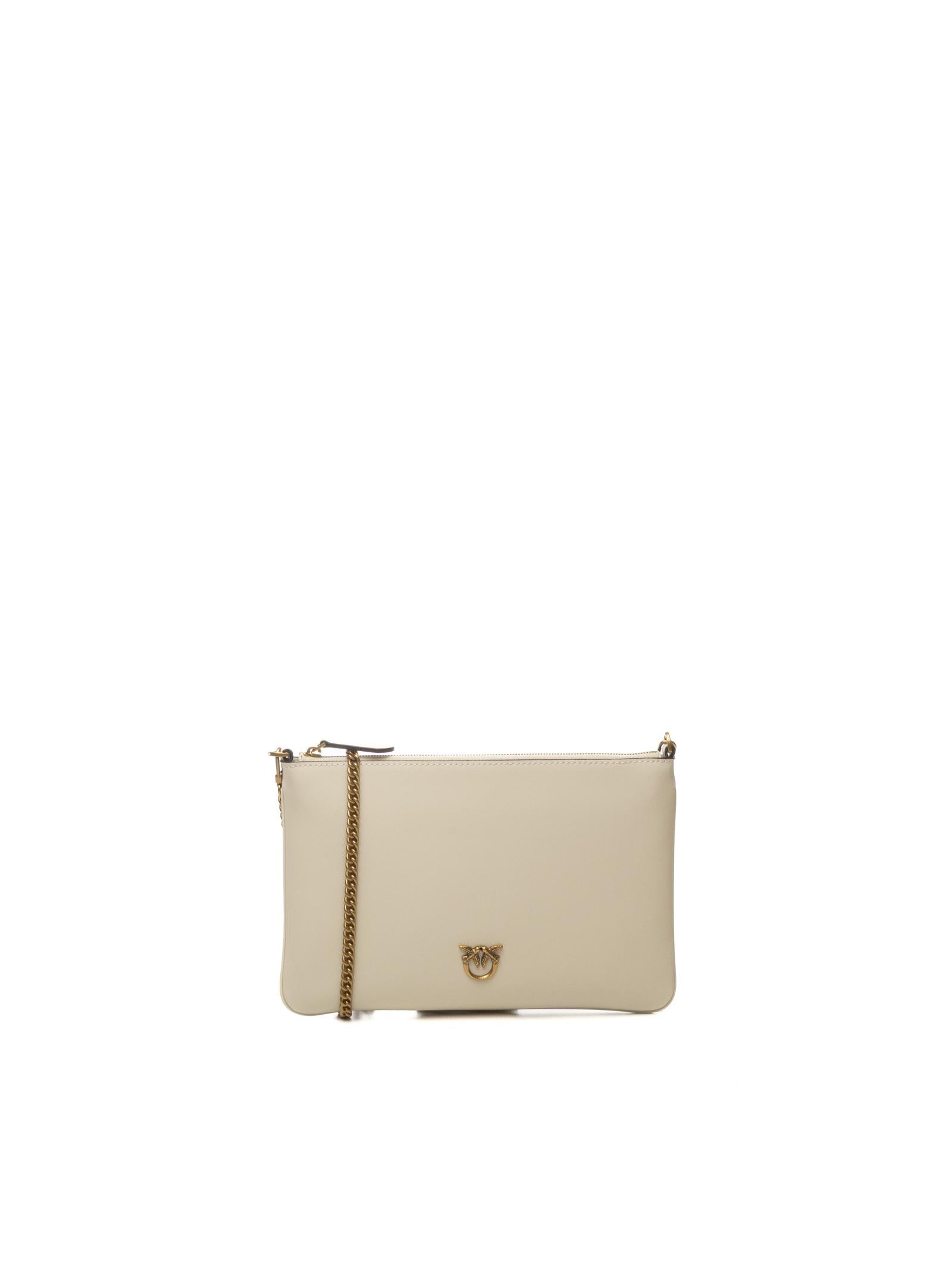 PINKO borsa a spalla flat classic bianco/oro 100455-AOF1 FLAT CLASSIC-Z14Q 