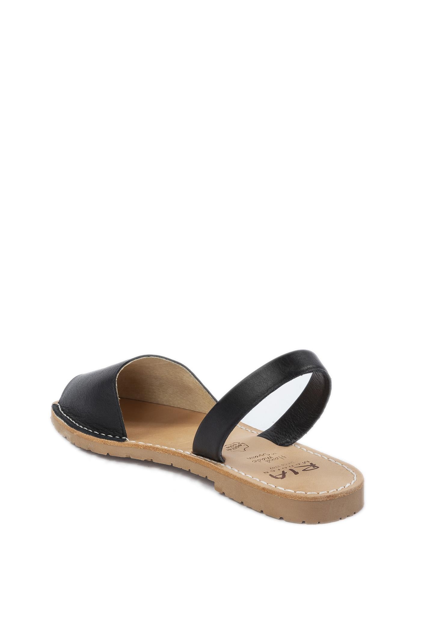 RIA MENORCA Sandalo flat spuntato pelle nero 20002 VELVET-NEGRO 