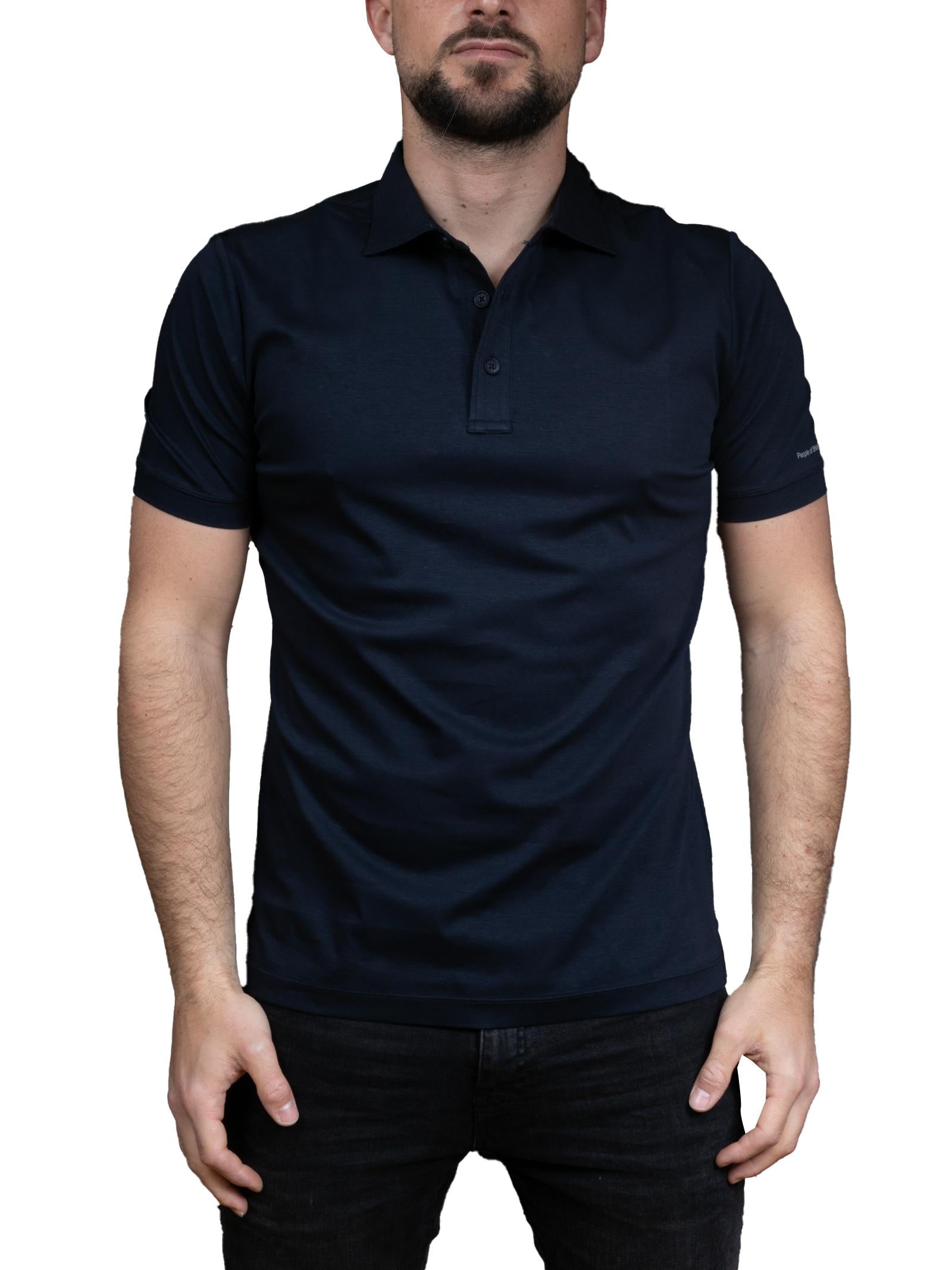 PEOPLE OF SHIBUYA Polo male blu MALE|PM444 JERSEY-790 