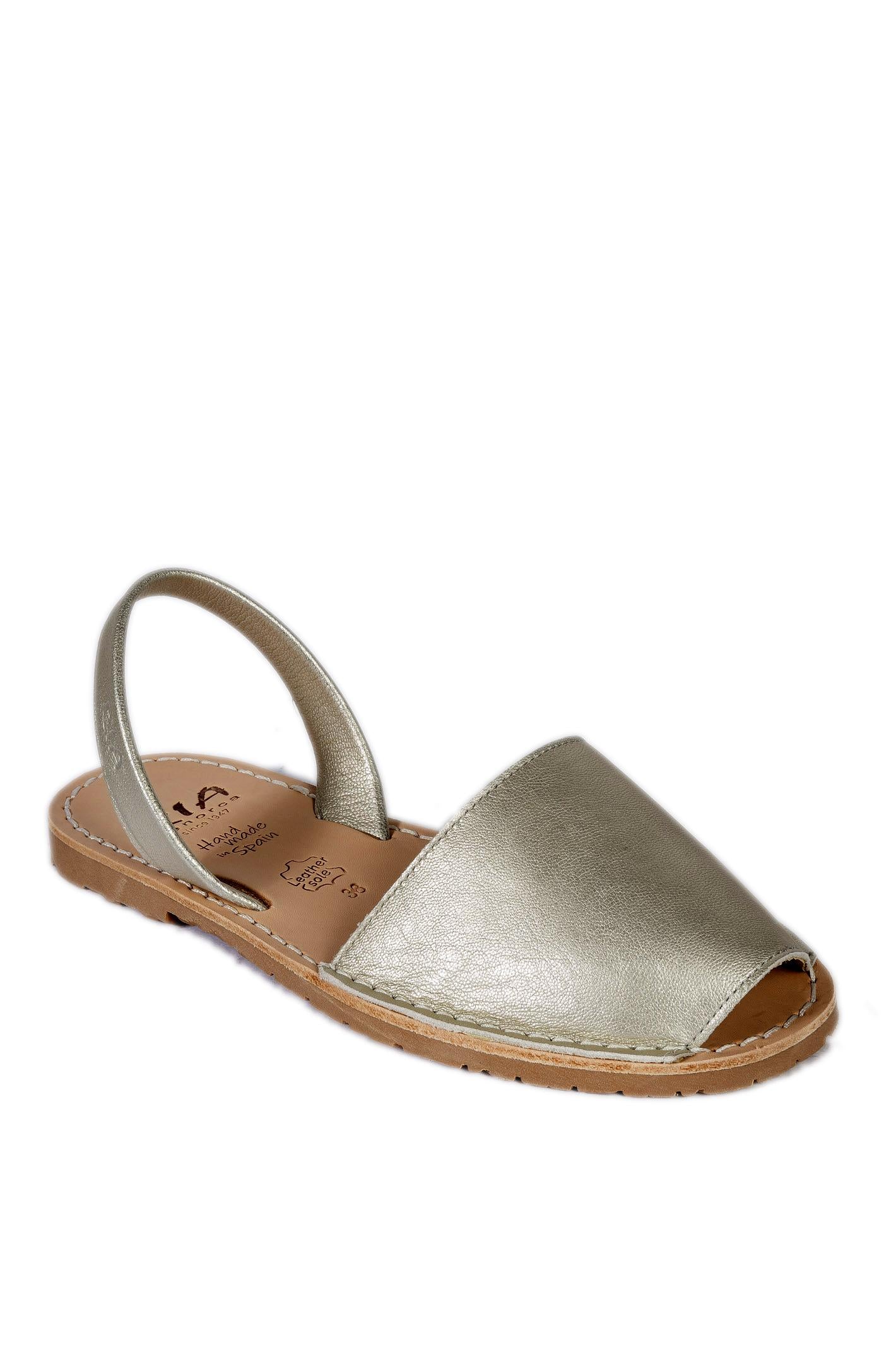 RIA MENORCA sandalo flat pelle argento 20002 METALGRAIN-PEARL 