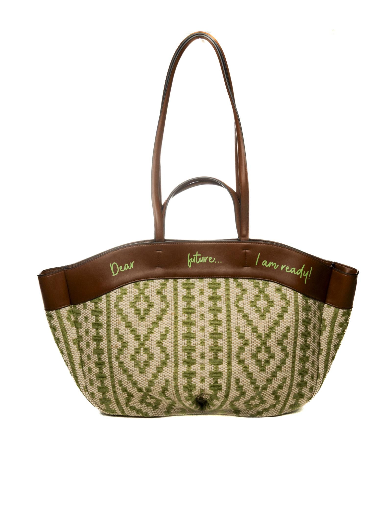 LE PANDORINE borsa a spalla giulia verde/marrone PS2620B27 GIULIA-C40 