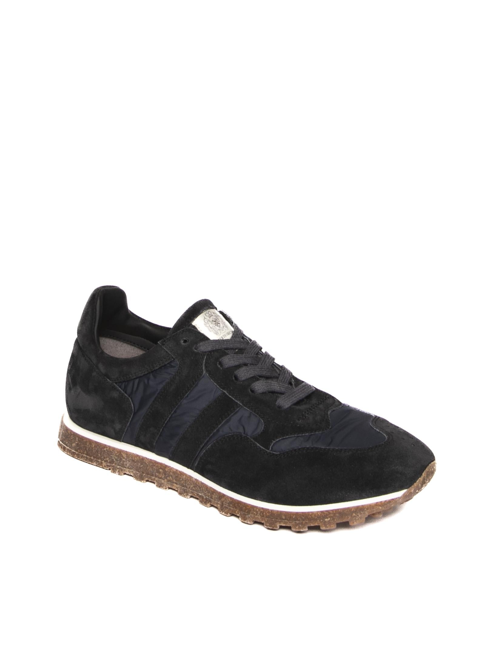 ALBERTO FASCIANI sneaker scamosciata blu<BR/> 6500 SAMBUCO-OFFBLACK 