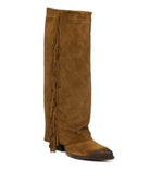 THE ICONA Stivale texano frangia cuoio TX565 CAM-CUOIO 