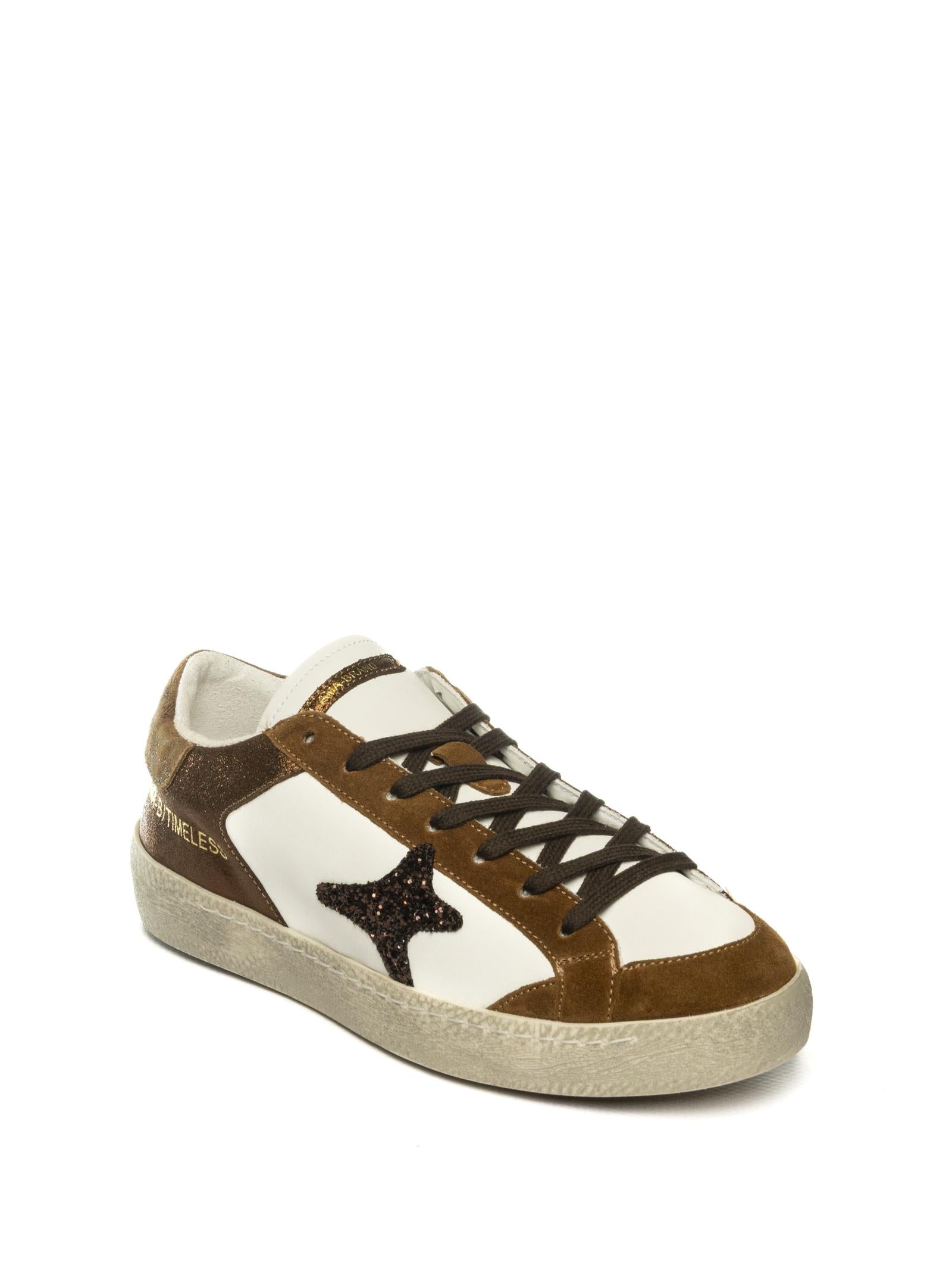 AMA BRAND DELUXE Sneaker timeless bianco/marrone TIME D 4430-BIA/MARRONE 